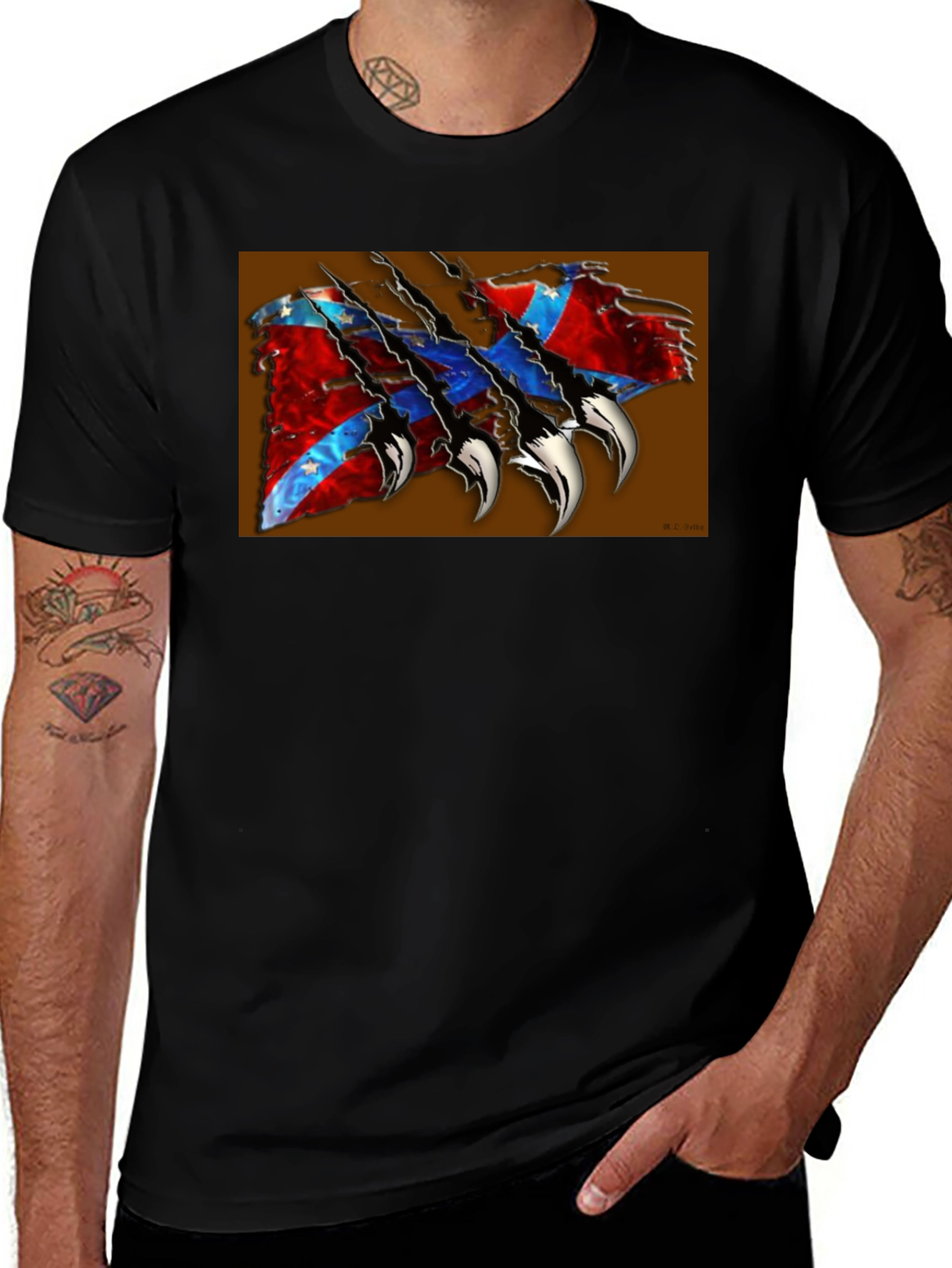 Confederate Flag Claw T-Shirt