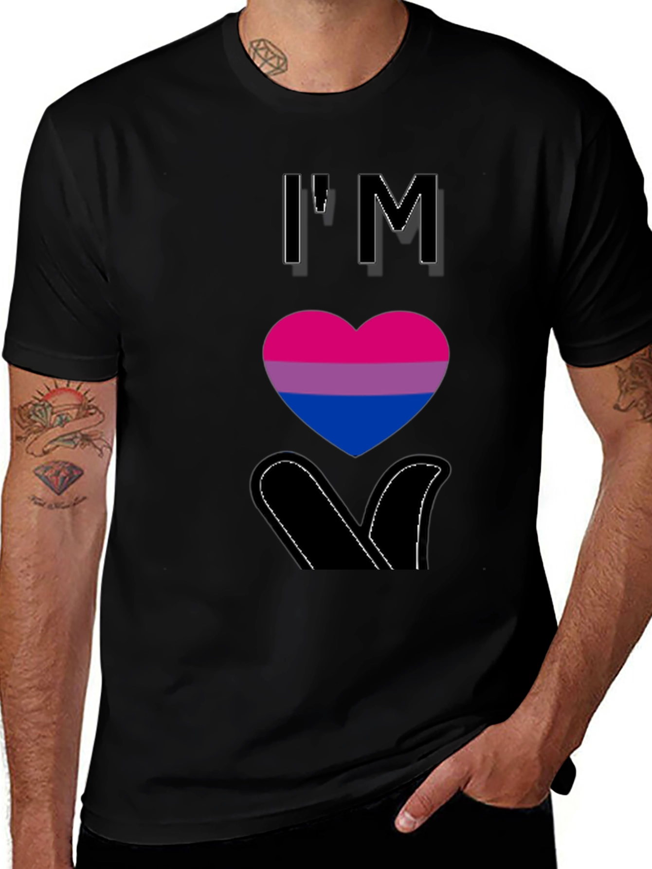 Variant 18 of Bisexual Pride T-Shirt - I'm Bisexual Heart Design
