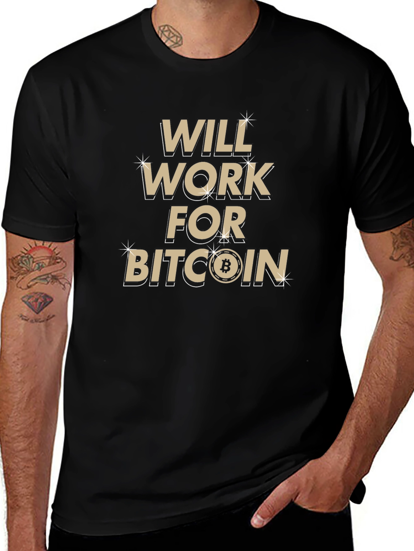 Will Work For Bitcoin Graphic Tee