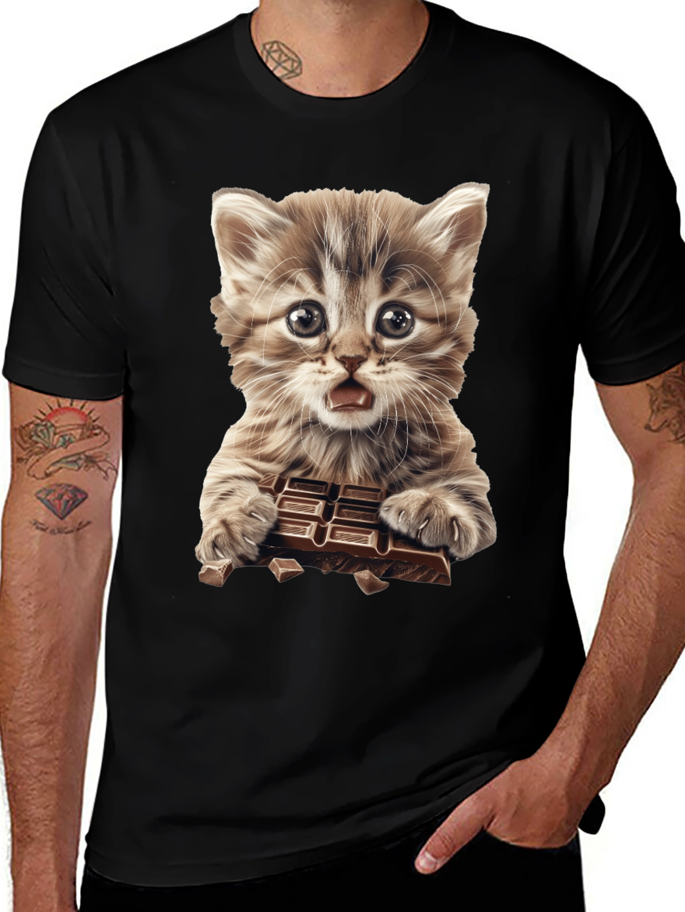 Variant 6 of Kitten Chocolate Lover Graphic T-Shirt - Unisex