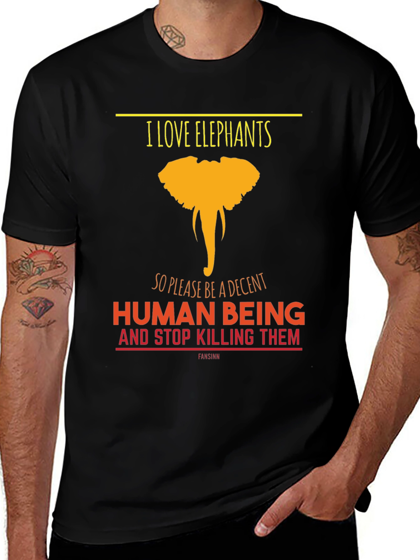Variant 19 of I Love Elephants Graphic Tee