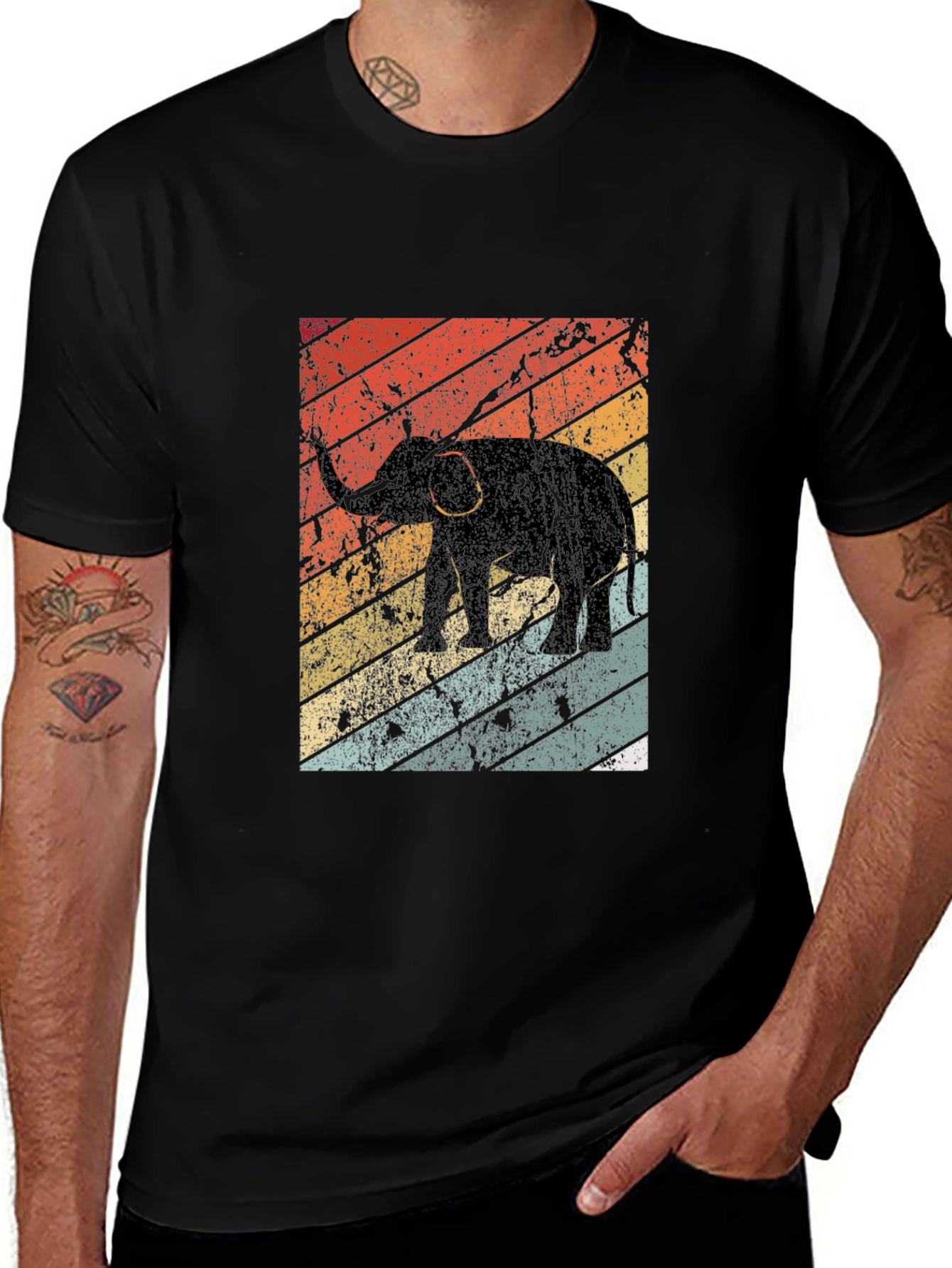 Variant 19 of Retro Elephant Graphic T-Shirt - Stylish Cotton Tee