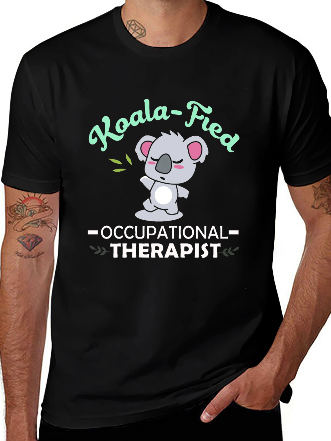 Variant 25 of Koala-fied Occupational Therapist Black T-Shirt