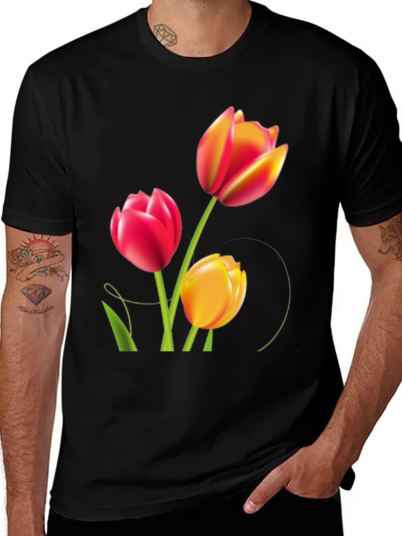 Variant 30 of Floral Graphic Tee - Tulip Design