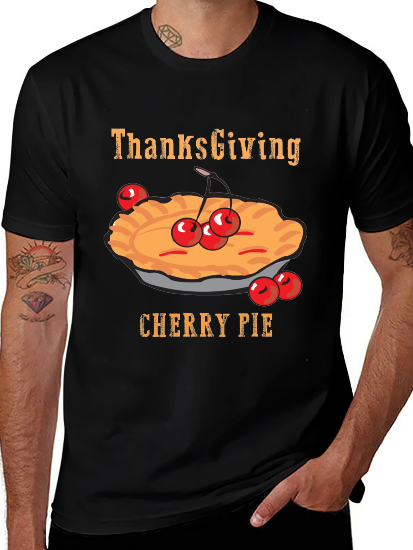 Thanksgiving Cherry Pie Graphic T-Shirt