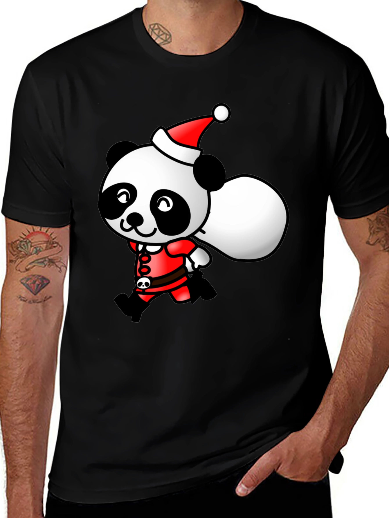 Variant 3 of Festive Panda Santa T-Shirt