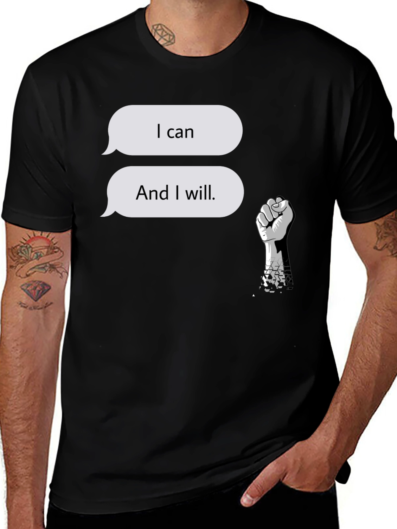Variant 24 of Motivational 'I Can & I Will' Graphic Tee