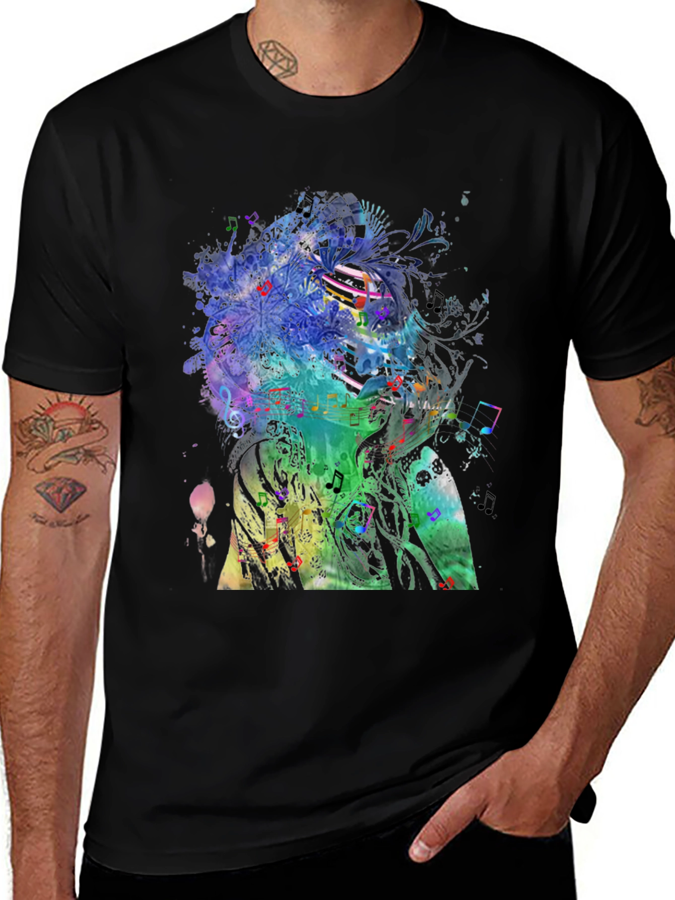 Variant 25 of Music Art Print Men's Black T-Shirt