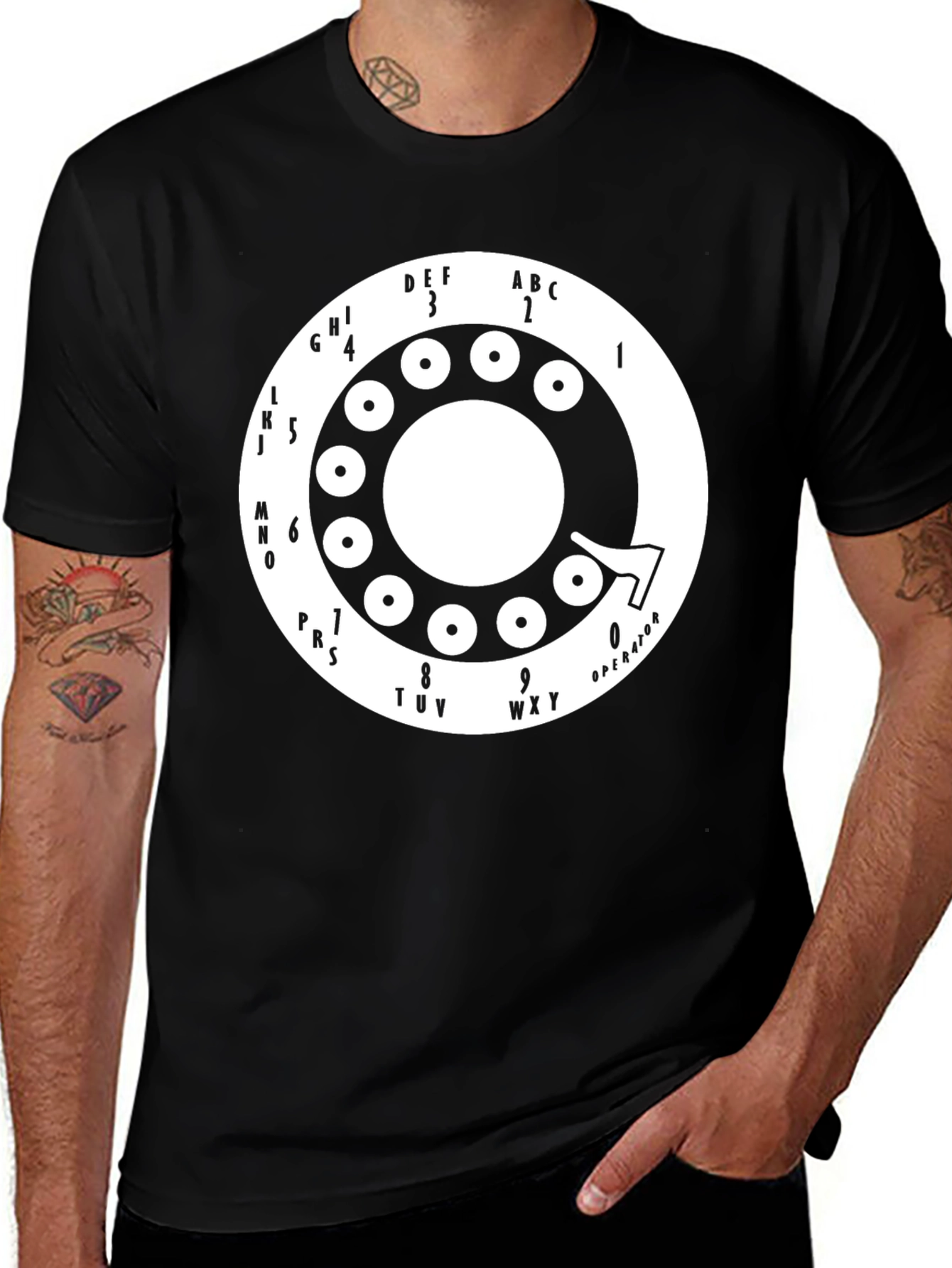 Variant 14 of Retro Rotary Phone Dial T-Shirt