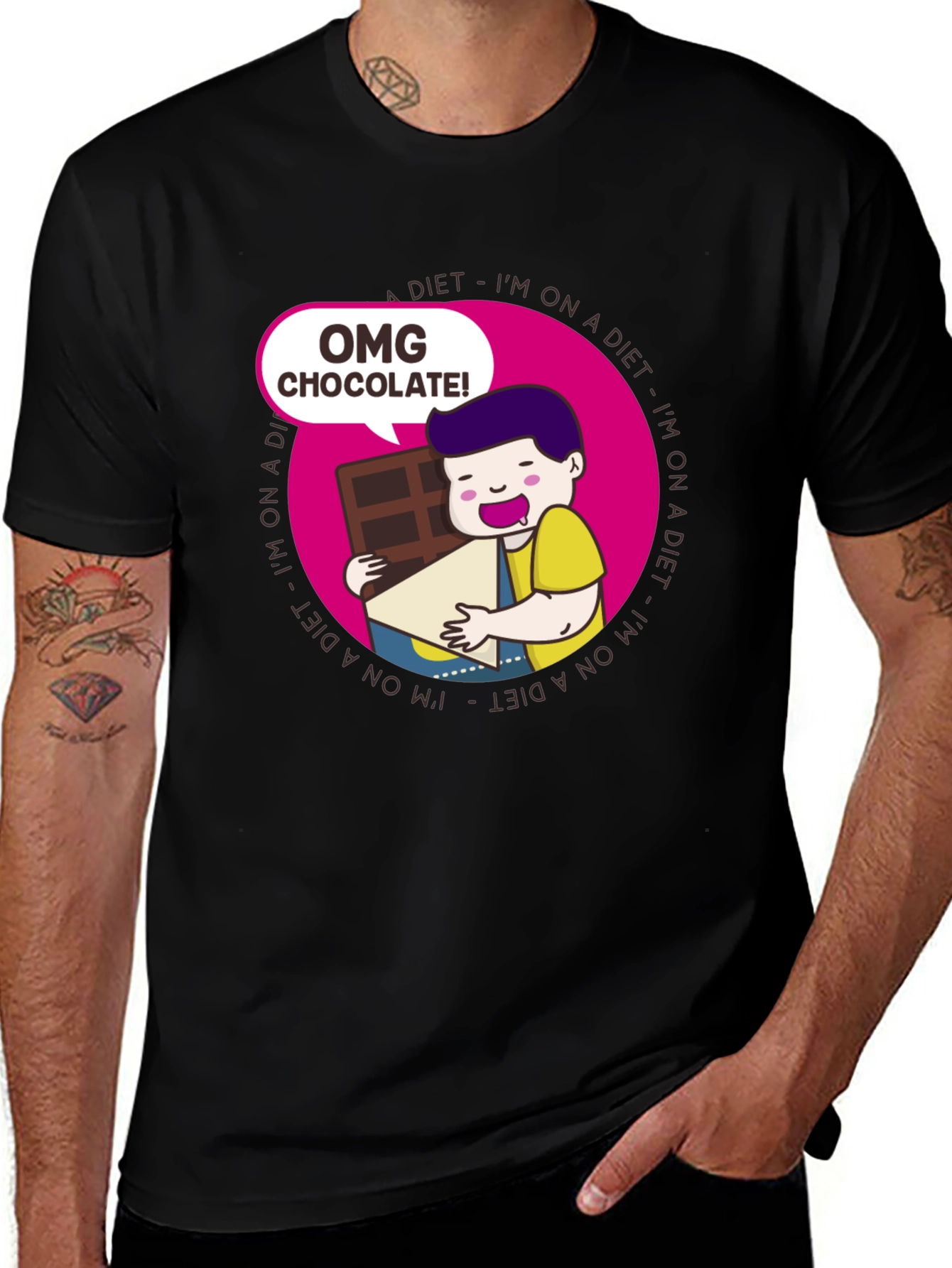 Variant 20 of OMG Chocolate T-Shirt - Diet Humor Tee