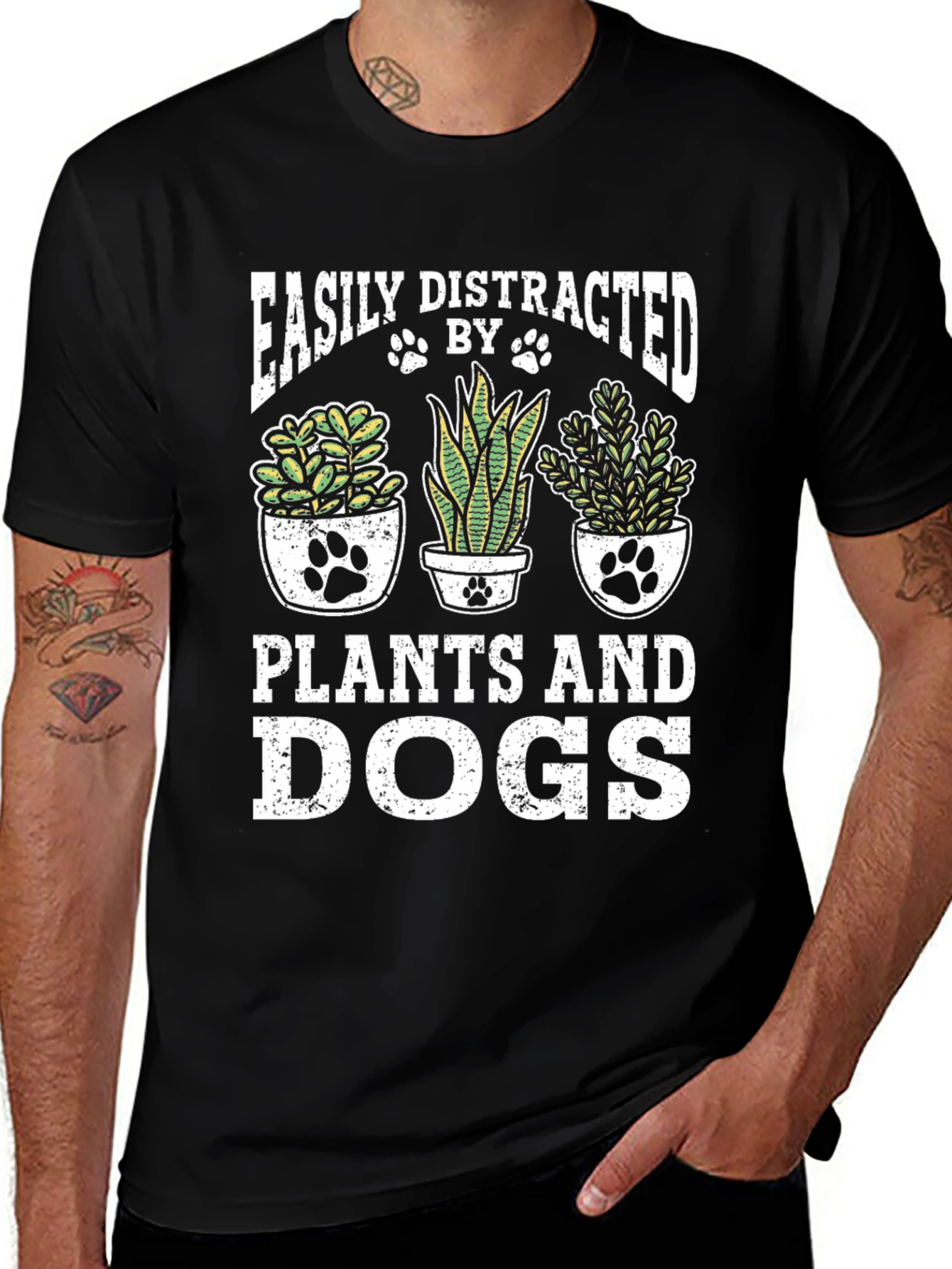 Variant 27 of Easily Distracted by Plants and Dogs T-Shirt