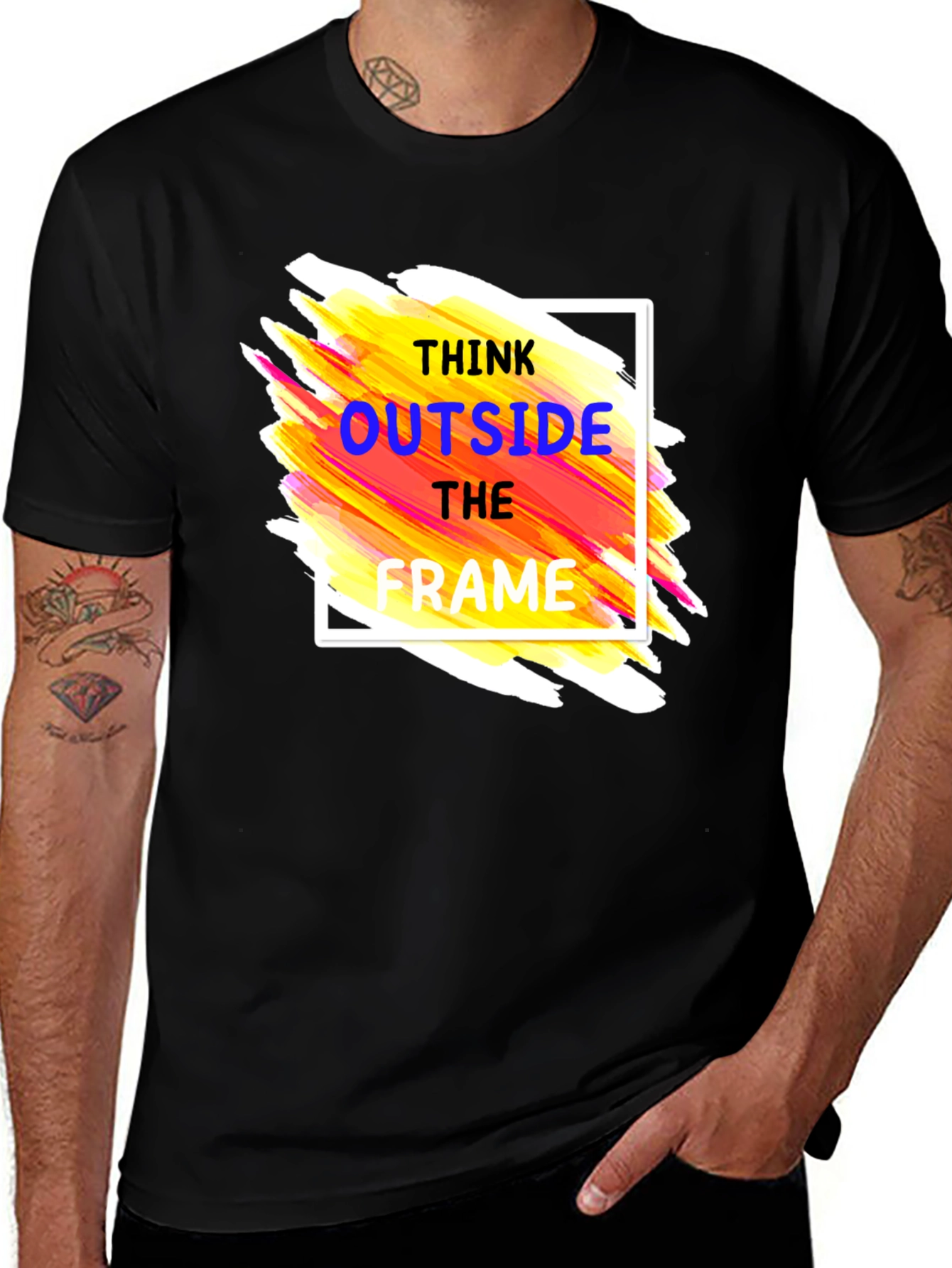 Variant 30 of Think Outside the Frame Graphic Tee - Black