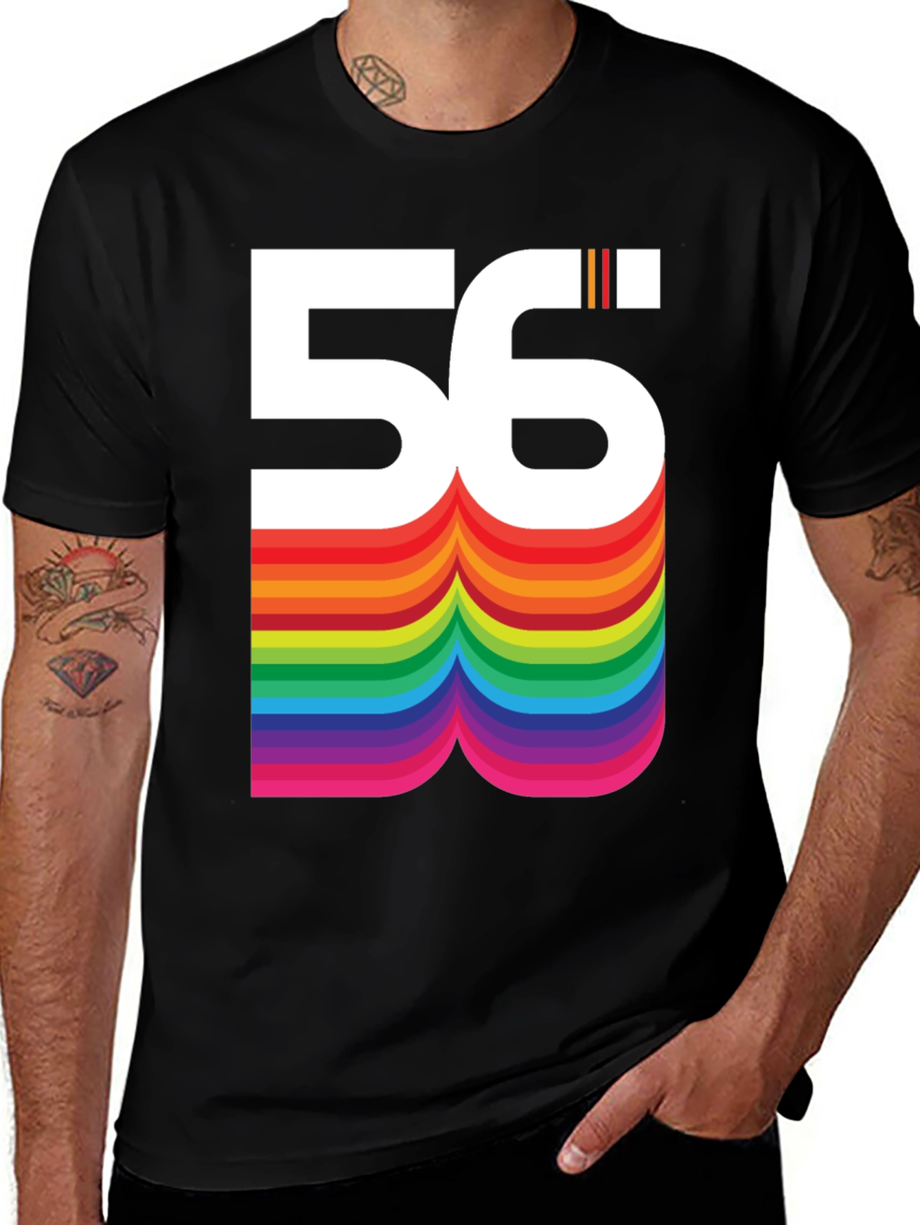 Variant 28 of Retro Rainbow '56' Graphic T-Shirt