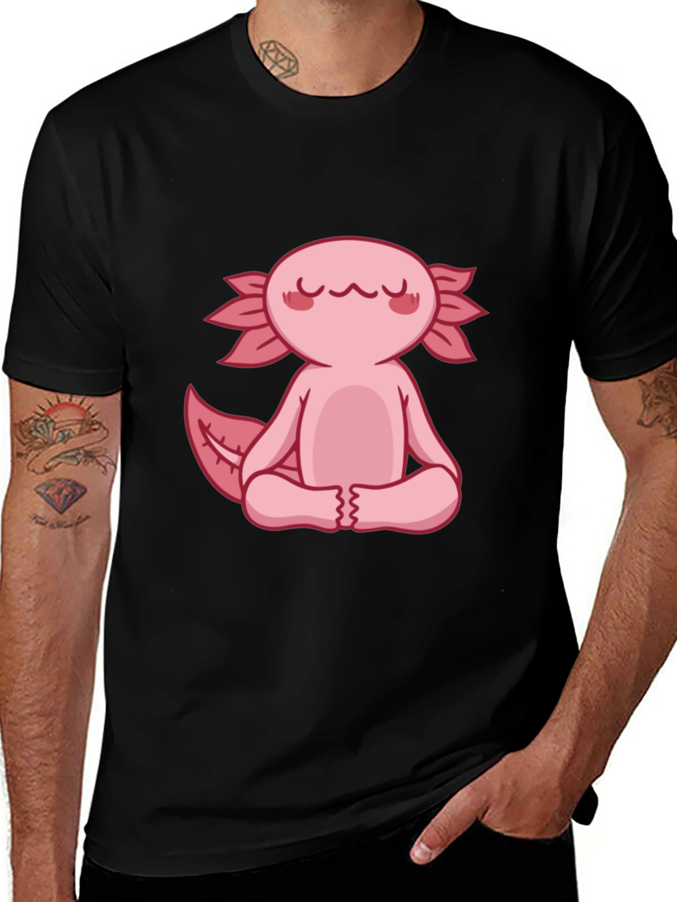 Variant 30 of Axolotl Meditation T-Shirt - Zen Pink Salamander