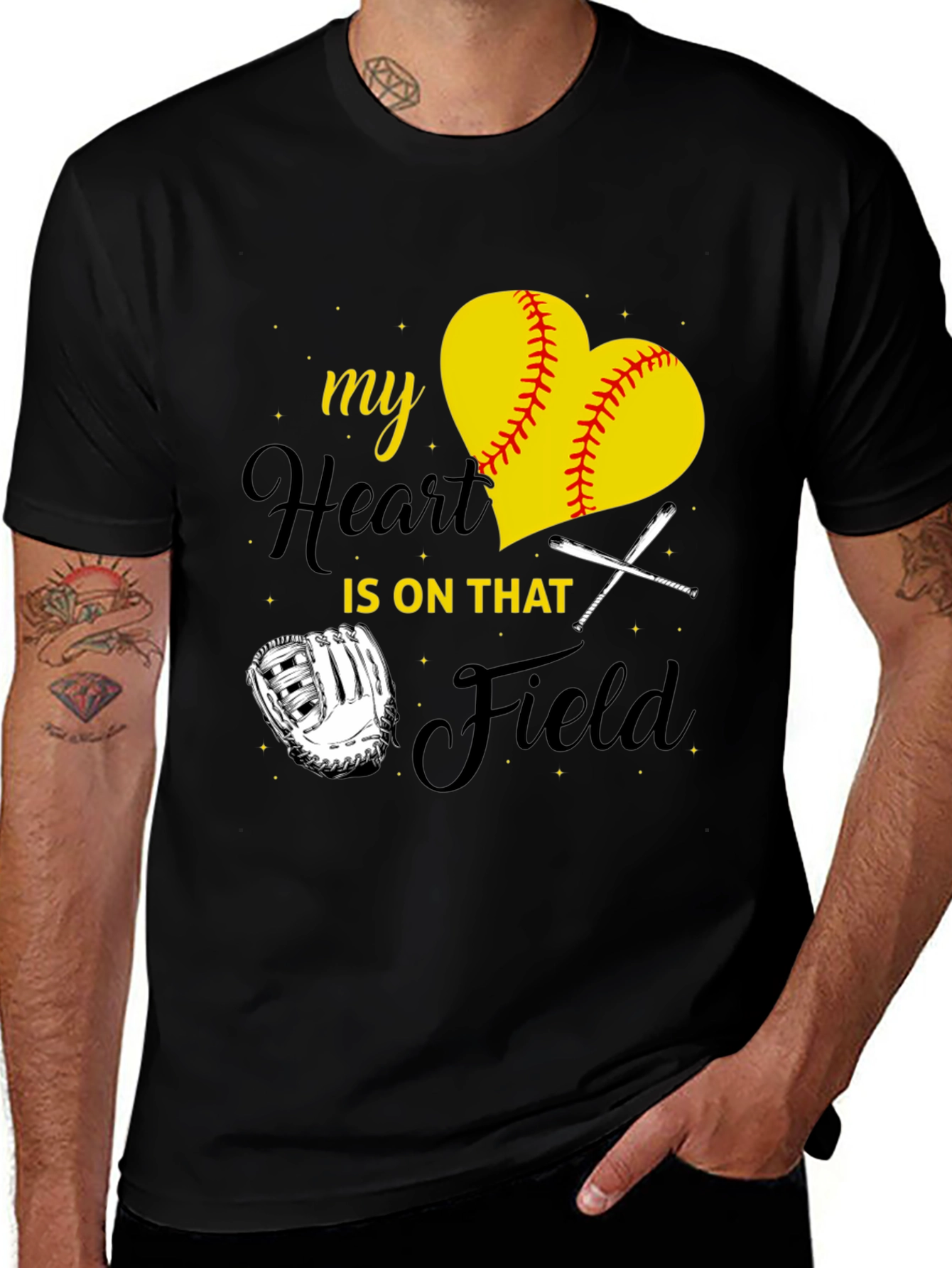 Variant 17 of My Heart Is On That Field T-Shirt Softball Love