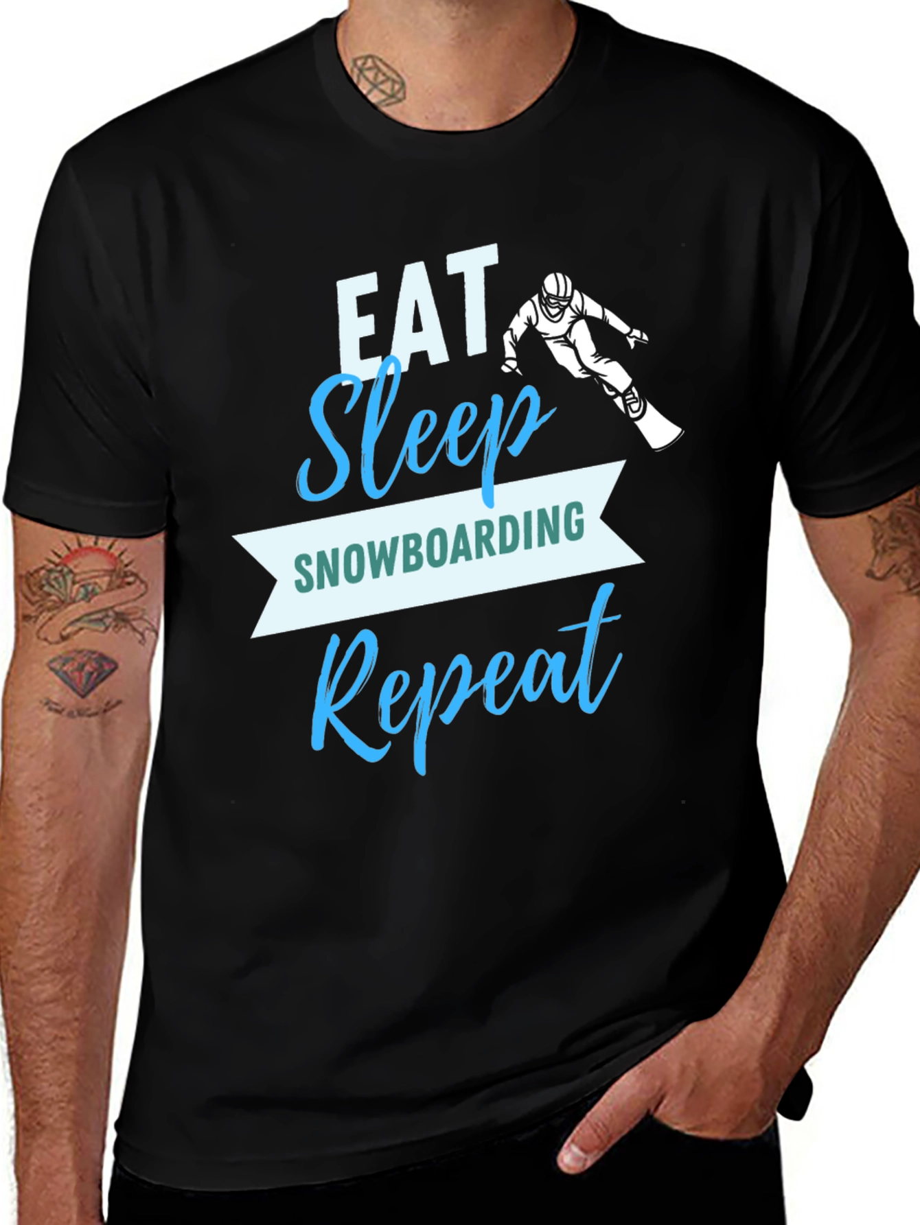 Variant 30 of Eat Sleep Snowboarding Repeat T-Shirt