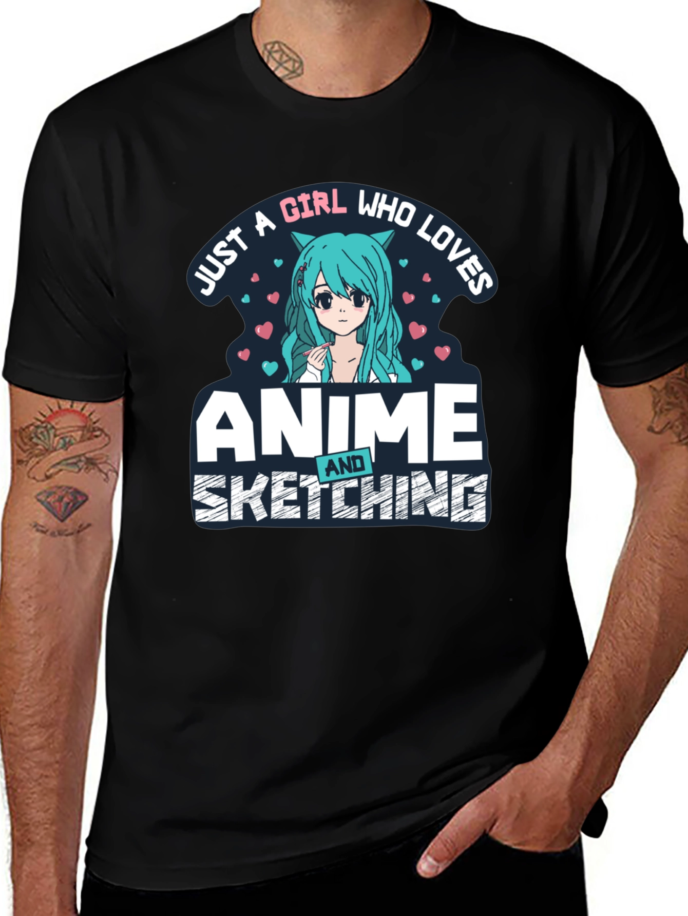Variant 9 of Anime & Sketching Girl T-Shirt