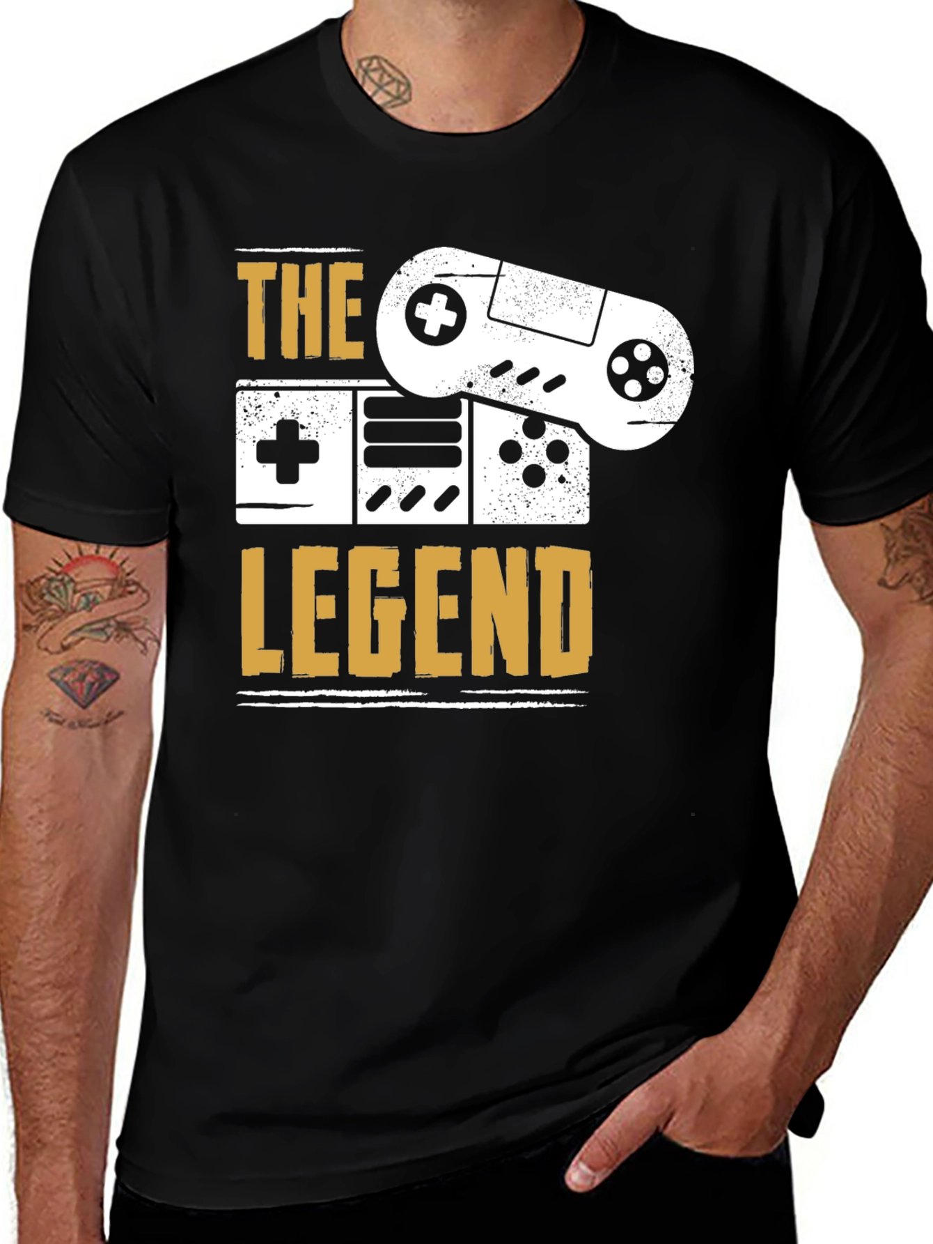 Variant 11 of The Legend Gamer T-Shirt - Black Cotton Tee