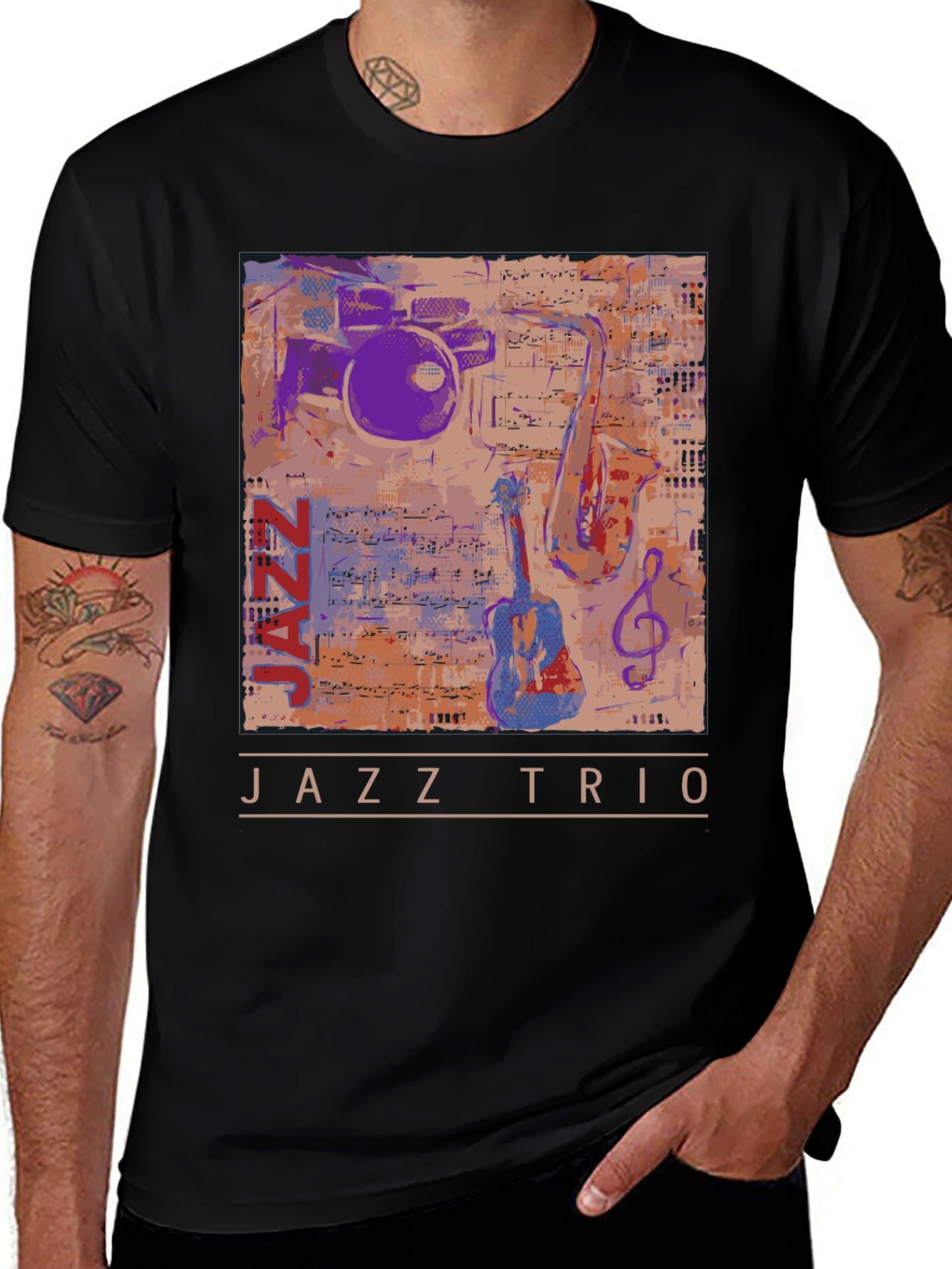 Variant 7 of Jazz Trio Music Graphic Tee
