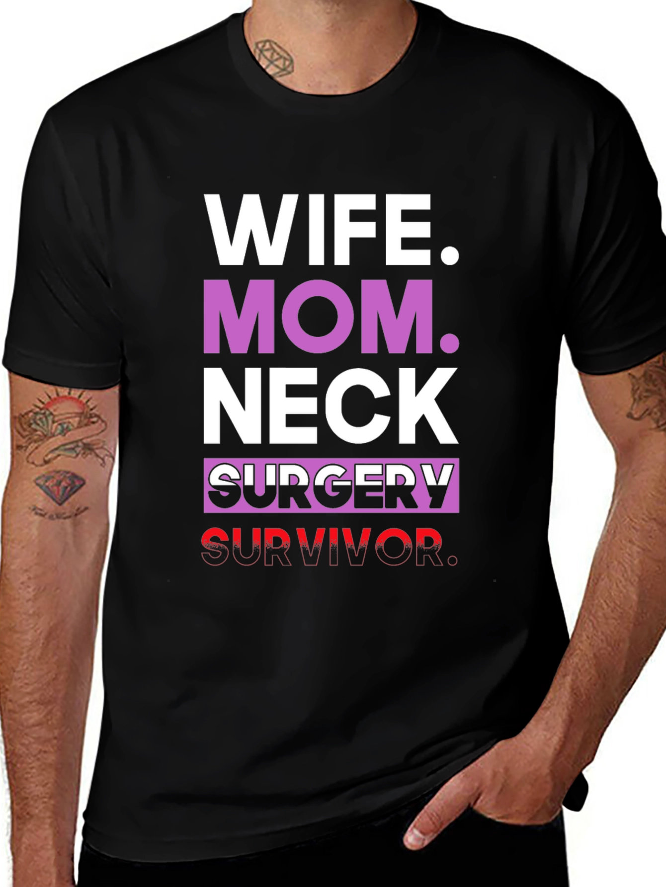 Variant 3 of Wife Mom Neck Surgery Survivor Graphic Tee