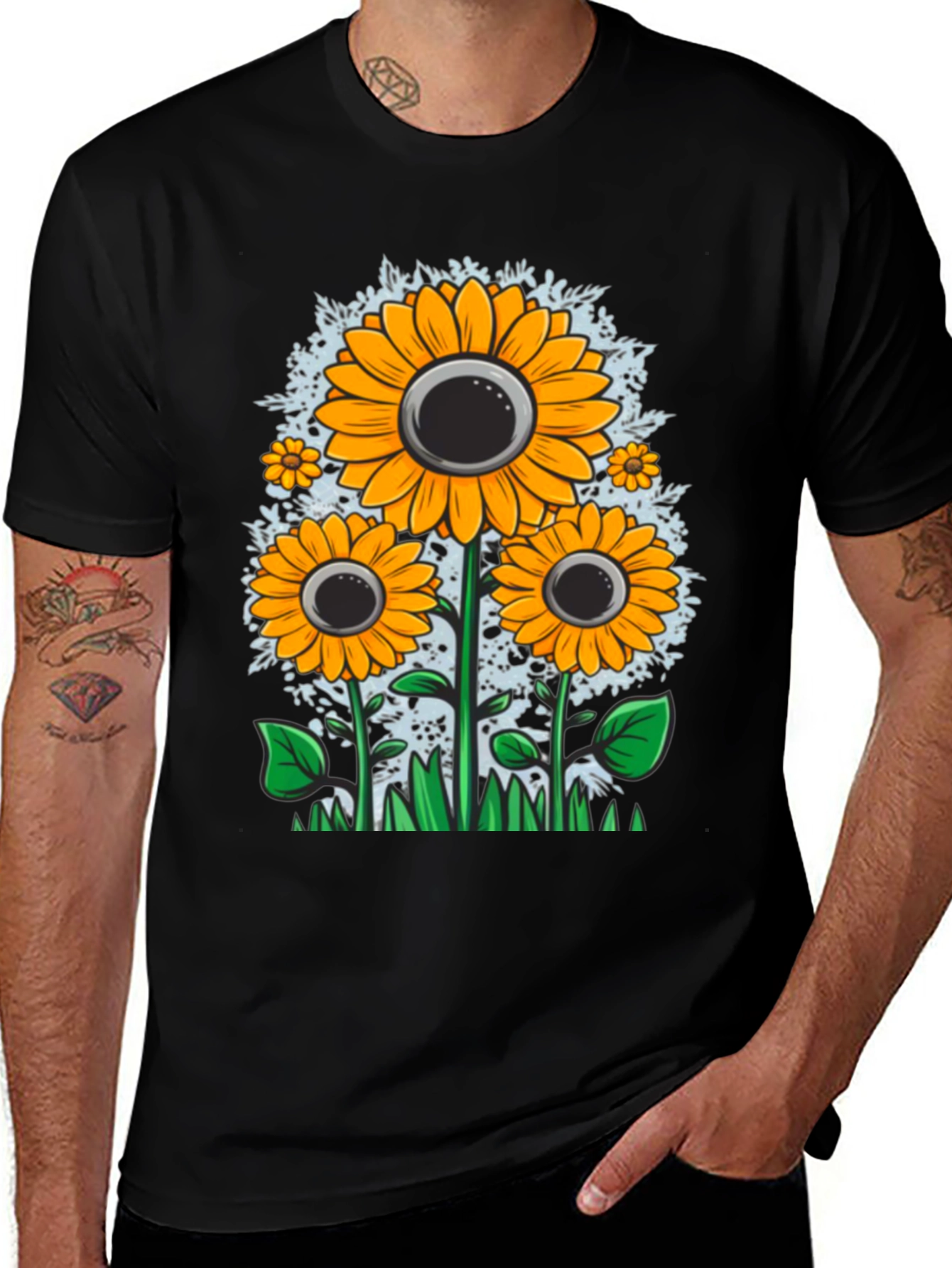 Variant 29 of Sunflower Graphic Tee - Black
