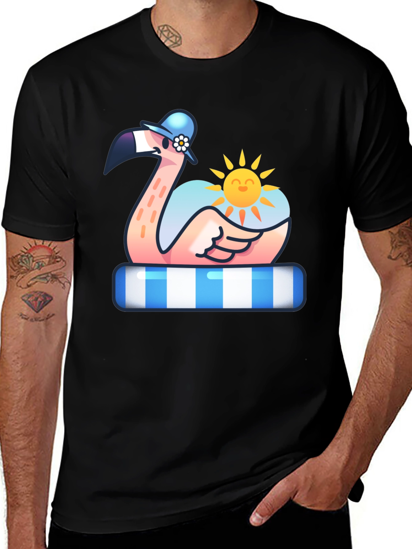 Variant 13 of Fun Flamingo T-Shirt: Summer Vibes
