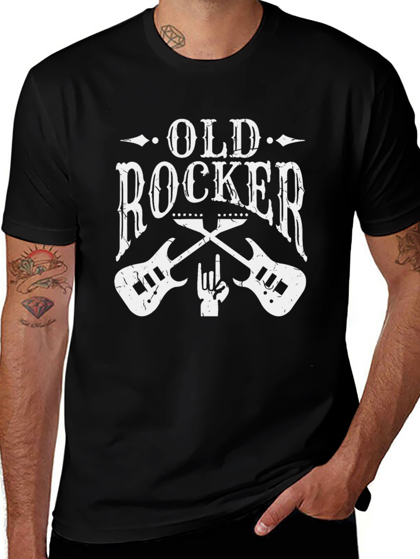 Variant 24 of Old Rocker Graphic T-Shirt - Rock and Roll Tee