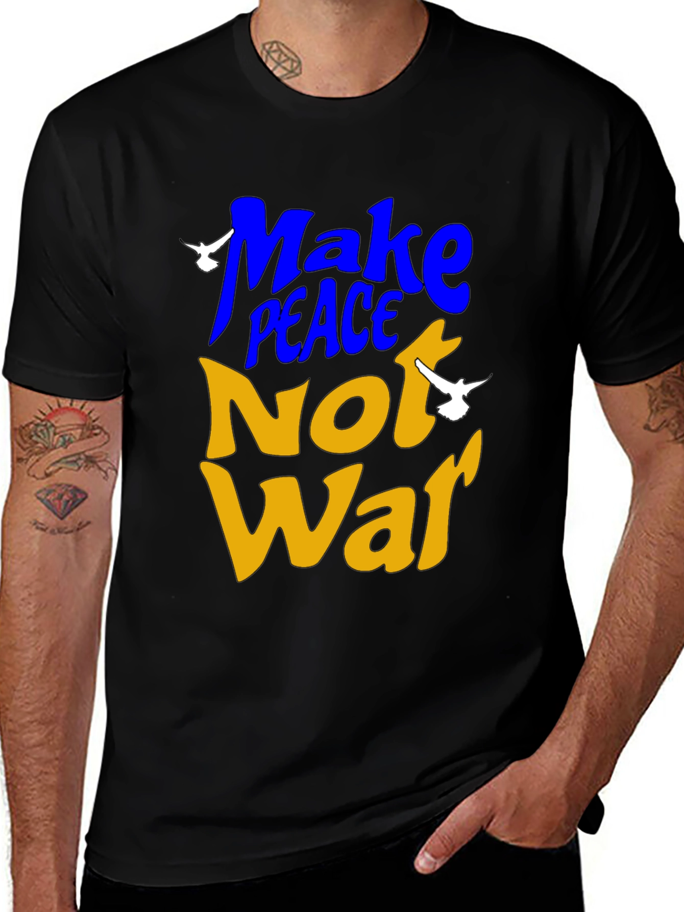 Variant 12 of Make Peace Not War T-Shirt - Ukraine Solidarity Tee