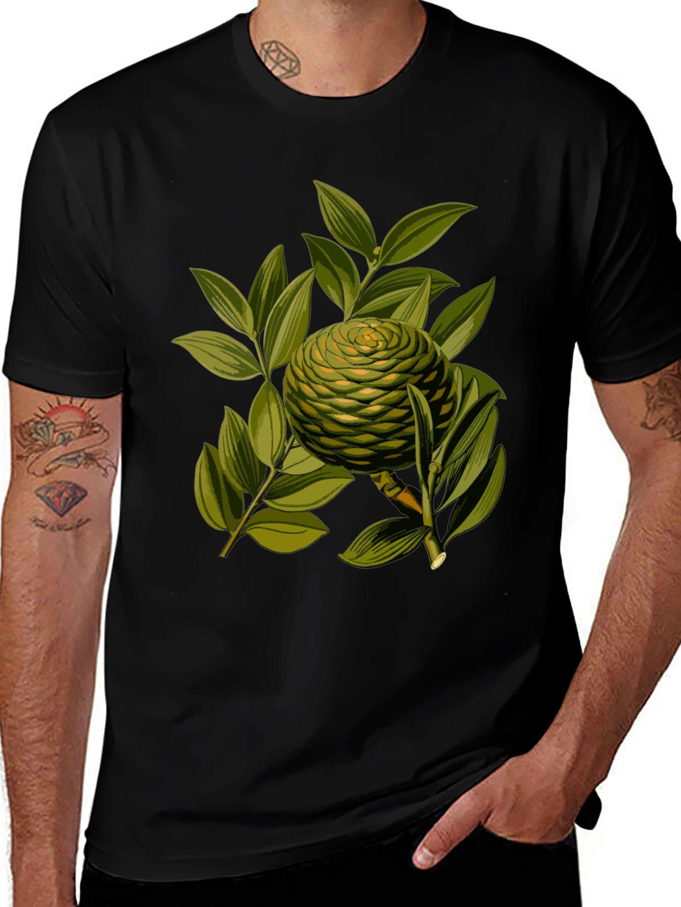 Variant 17 of Botanical Print T-Shirt - Unique & Stylish