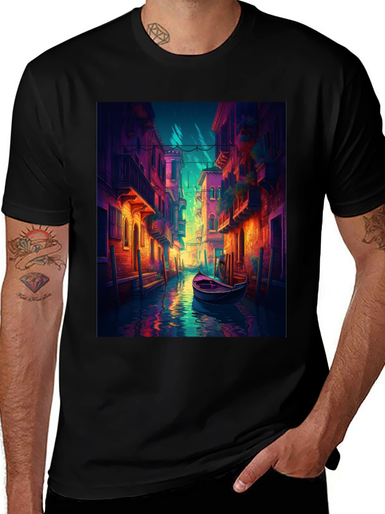 Variant 26 of Venice Canal Art Graphic T-Shirt