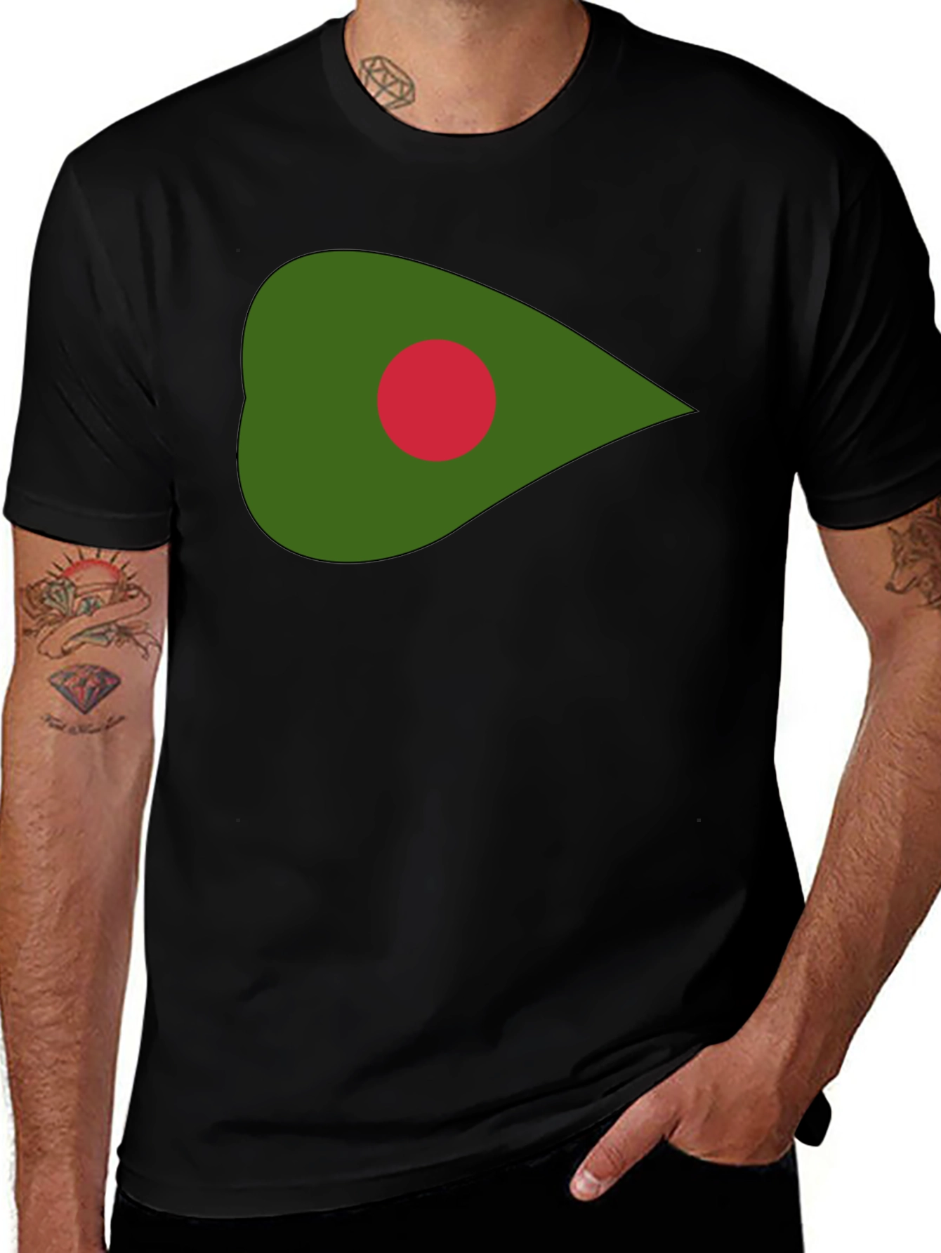 Bangladesh Flag Graphic Tee - Black