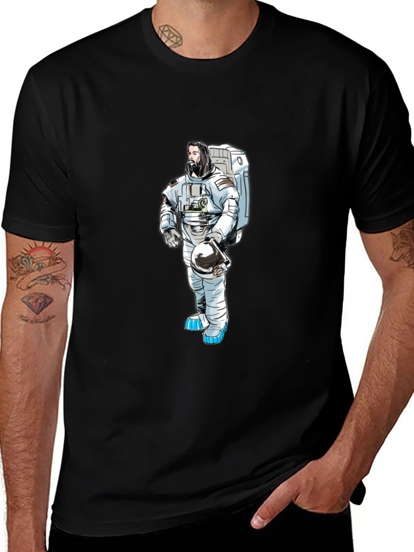 Black Astronaut Graphic Black T-Shirt main image