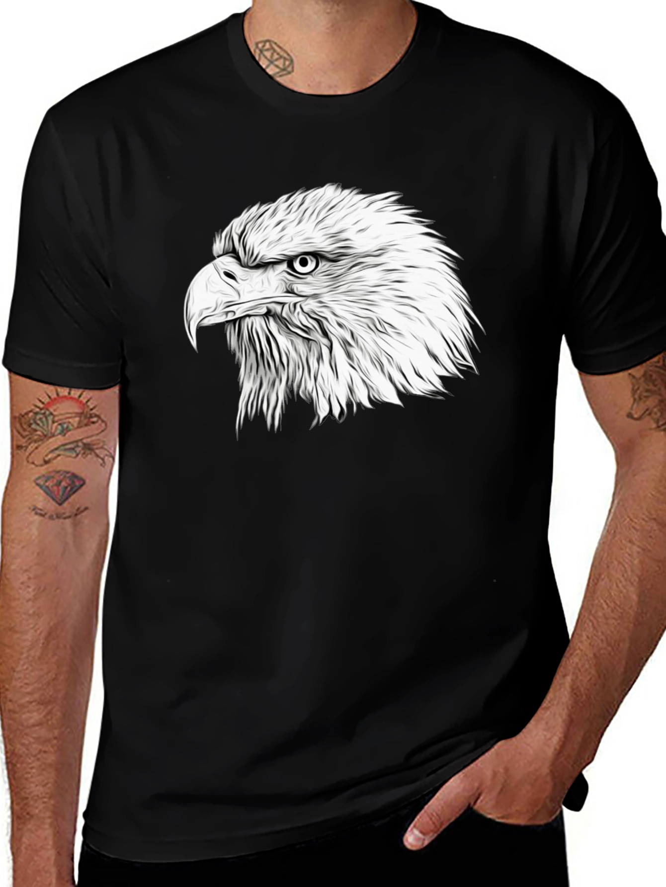 Black Black Eagle Graphic T-Shirt main image