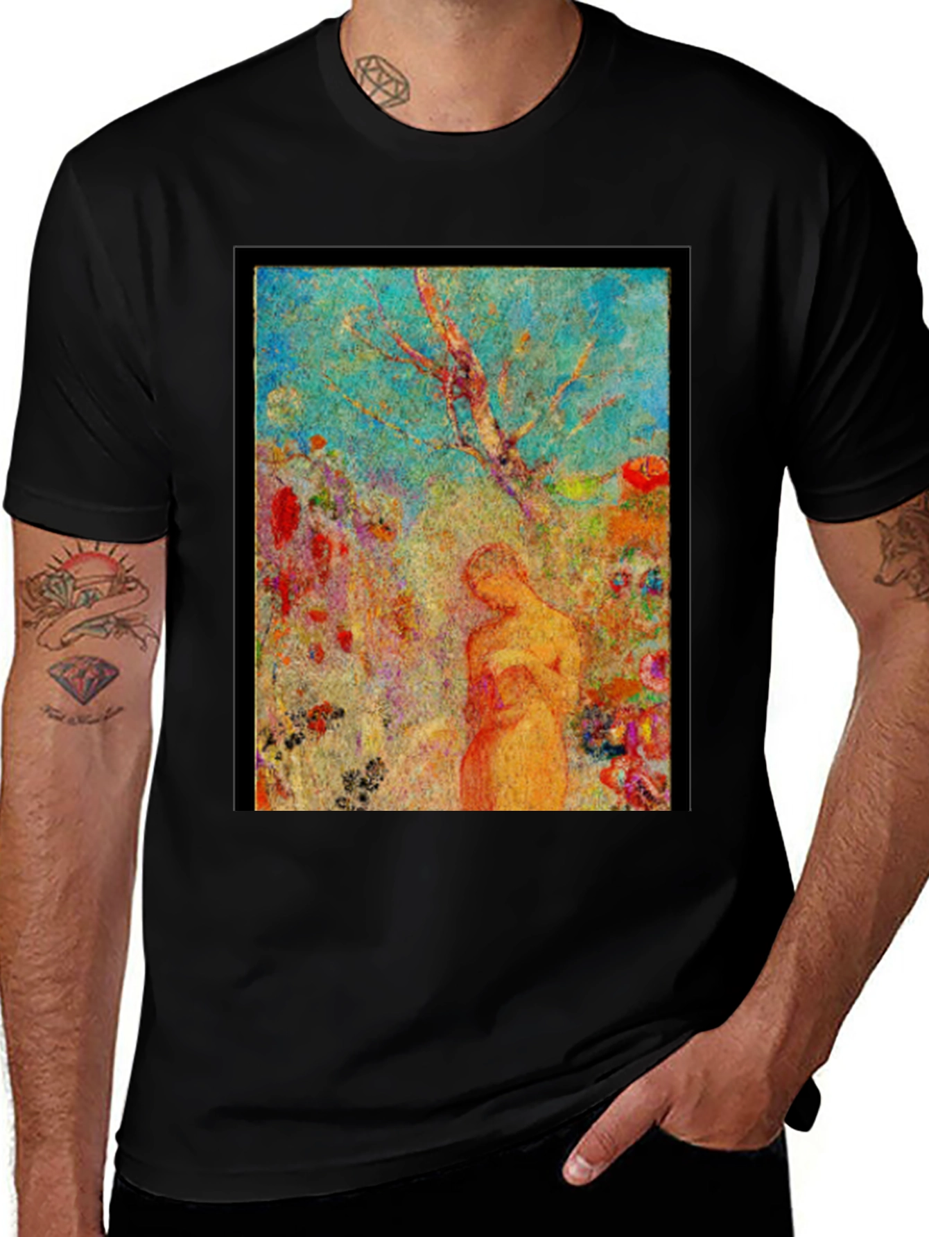 Variant 5 of Artistic Graphic Tee - Nature's Embrace
