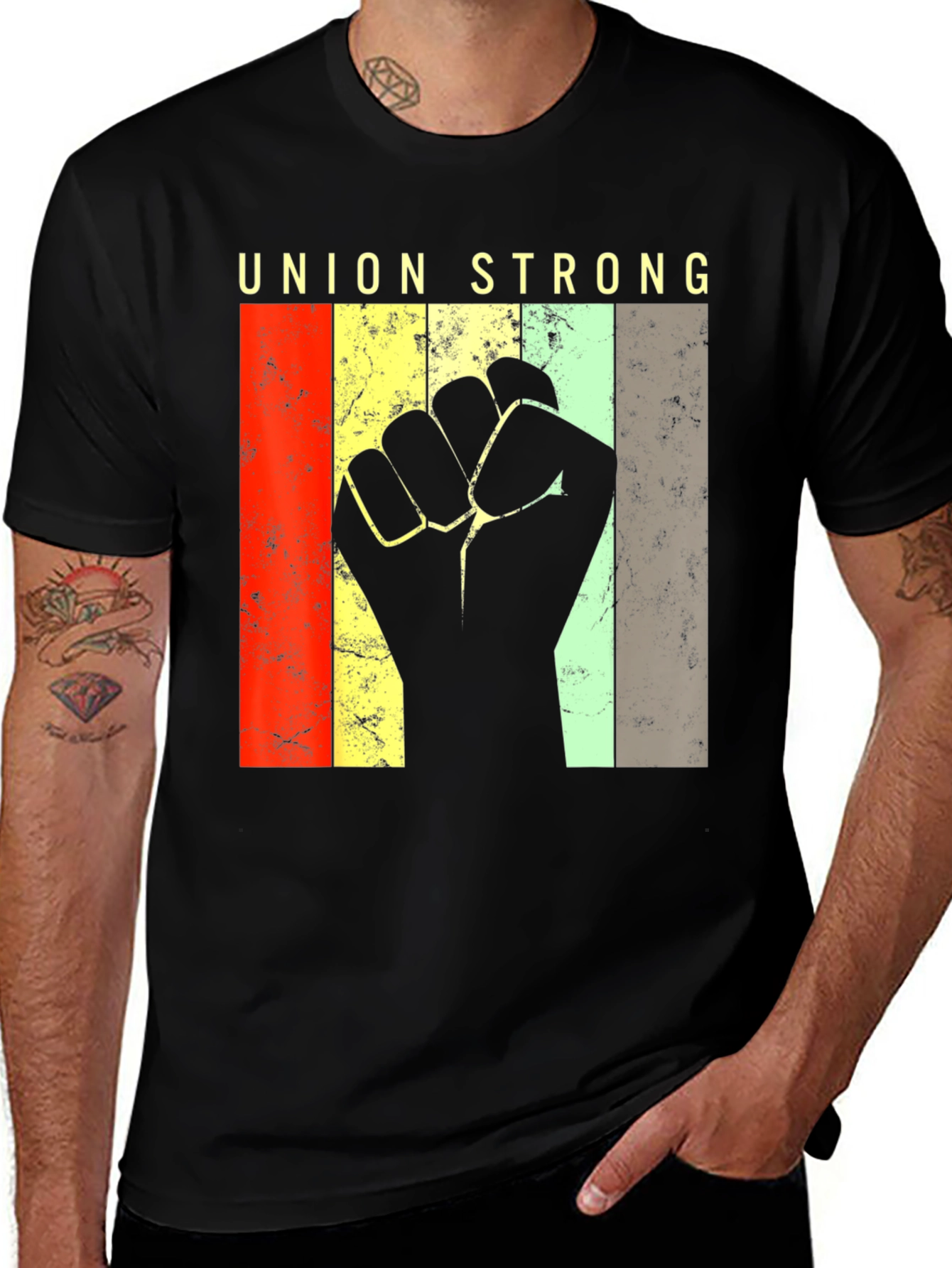 Union Strong T-Shirt - Solidarity Fist Retro Design