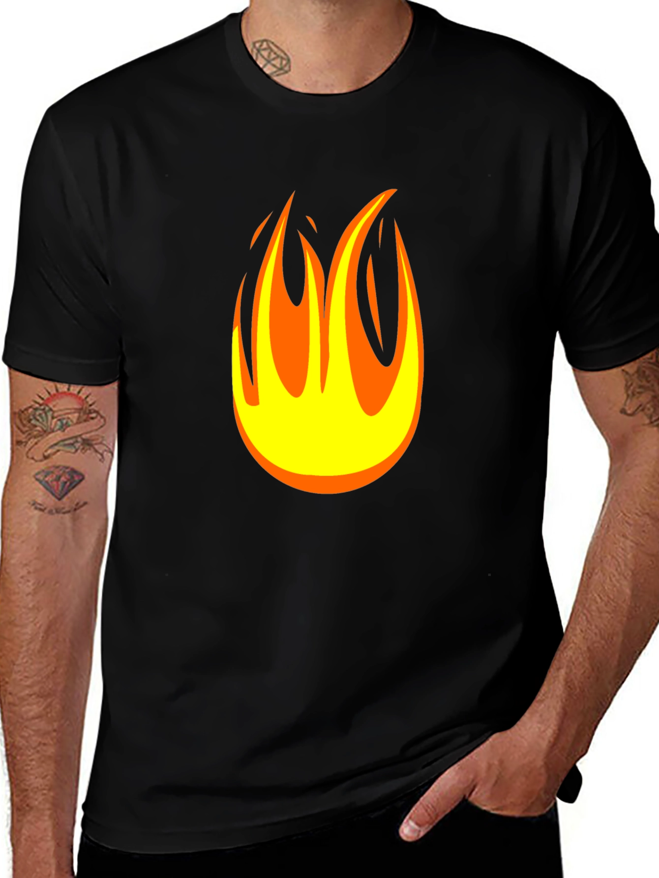 Flame Graphic Black T-Shirt