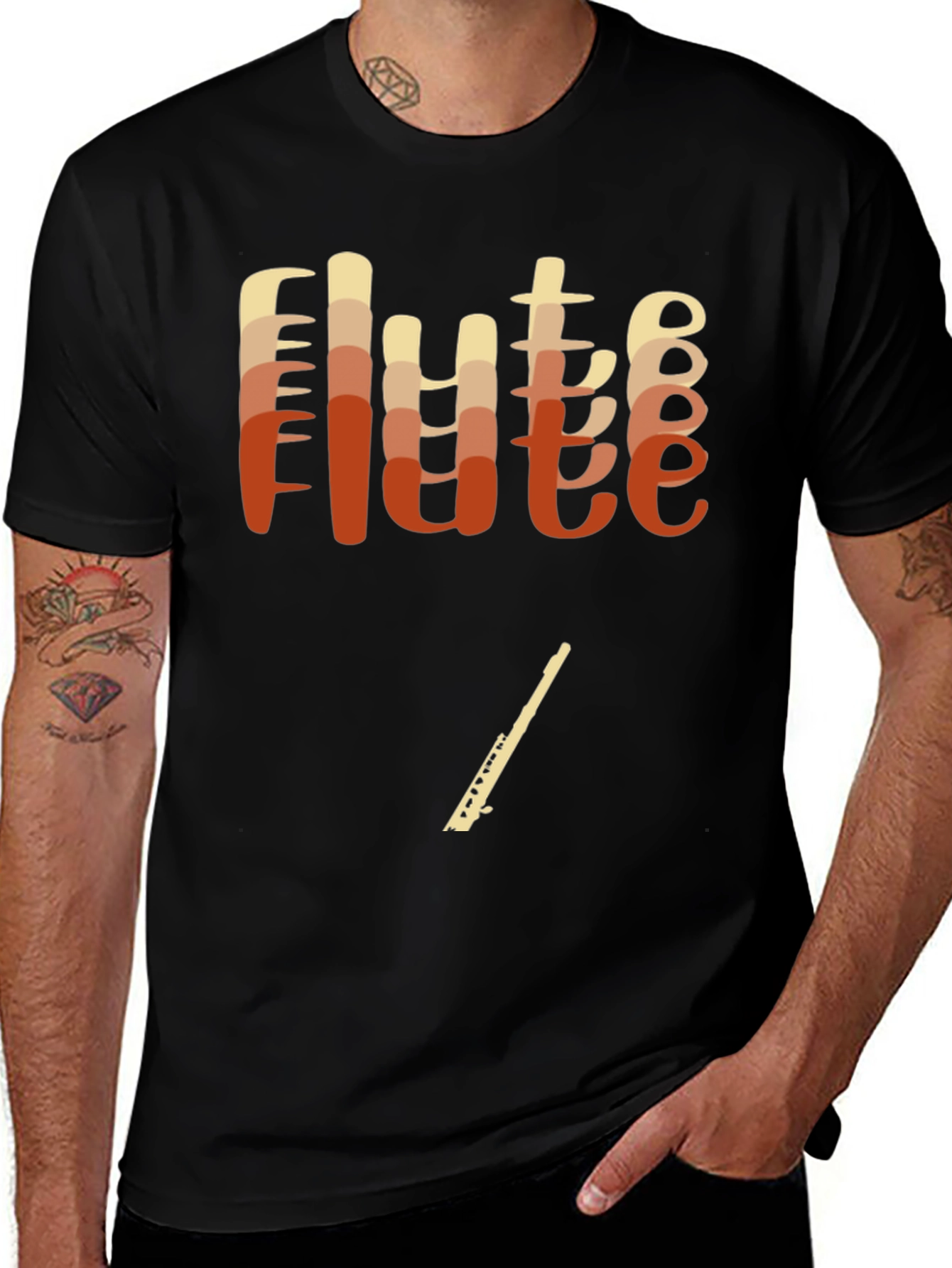 Variant 5 of Retro Flute T-Shirt - Musician Tee