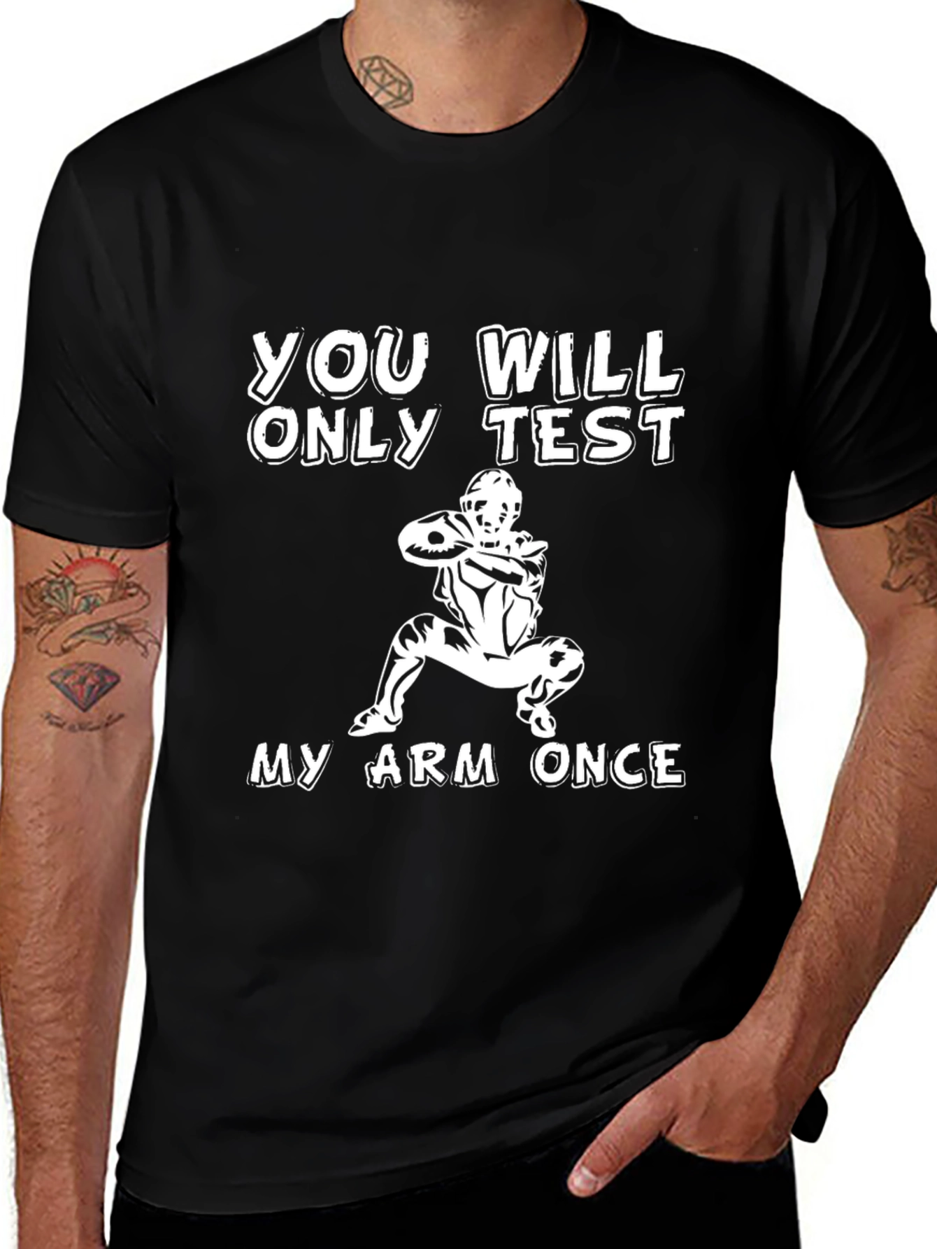 Variant 9 of You Will Only Test My Arm Once T-Shirt