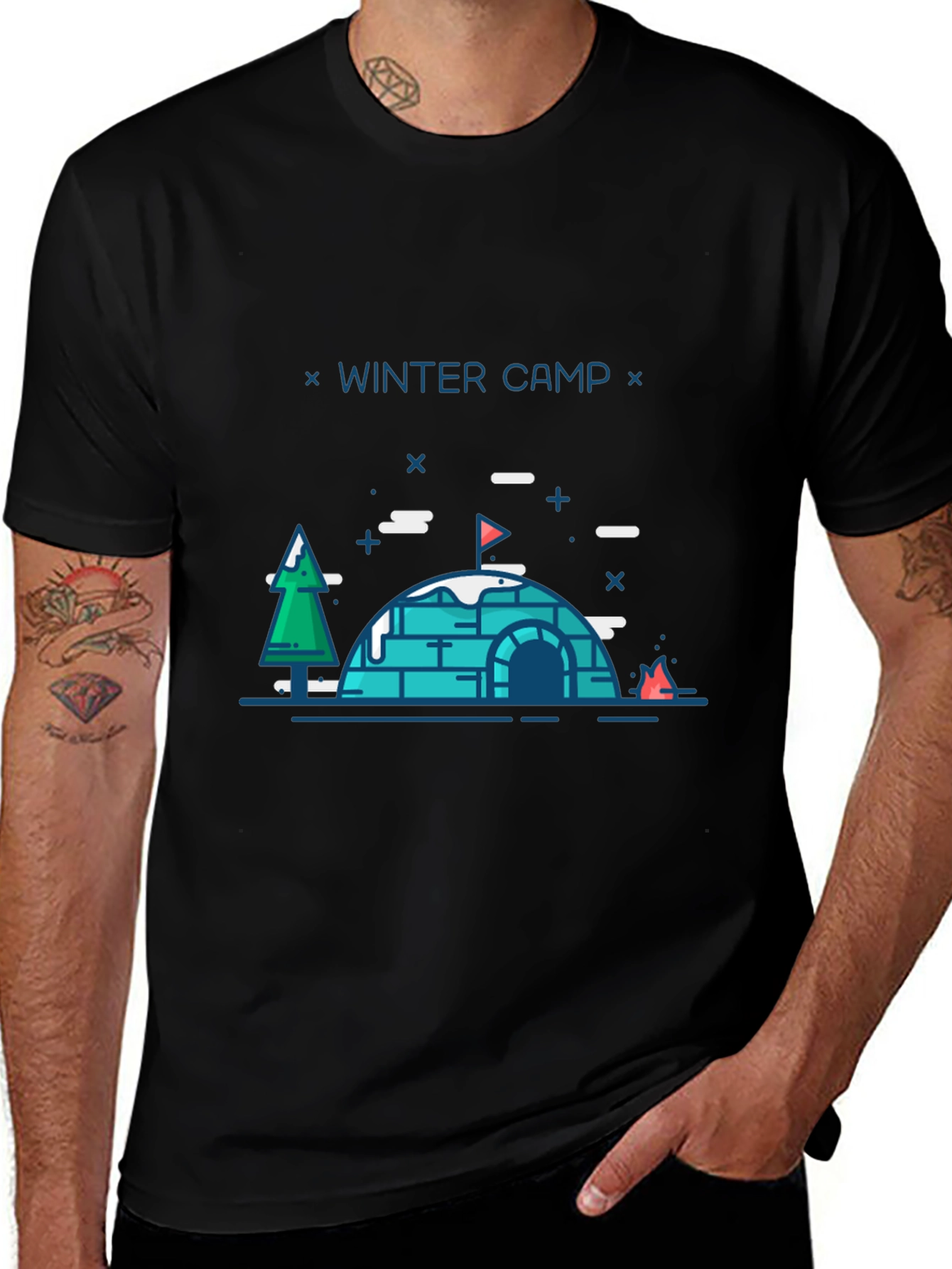 Variant 20 of Winter Camp Graphic T-Shirt - Black