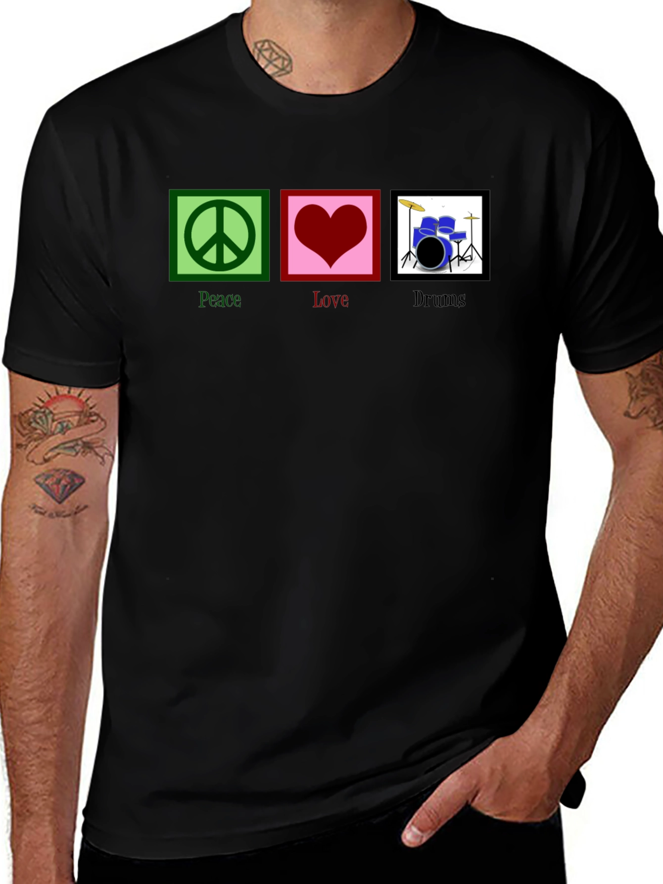 Variant 9 of Peace Love Drums Graphic T-Shirt