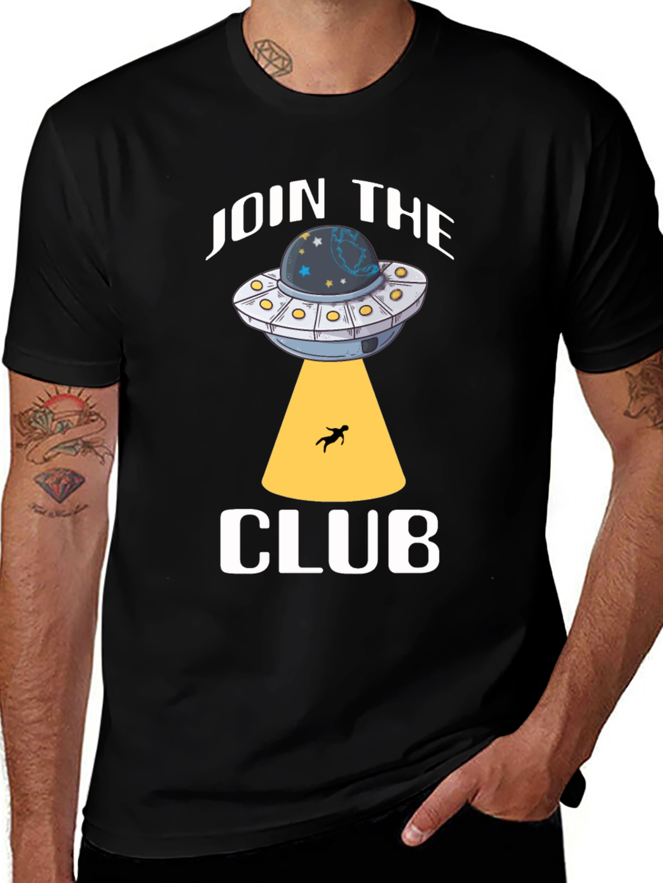 Variant 15 of Join the Club UFO Abduction Black T-Shirt
