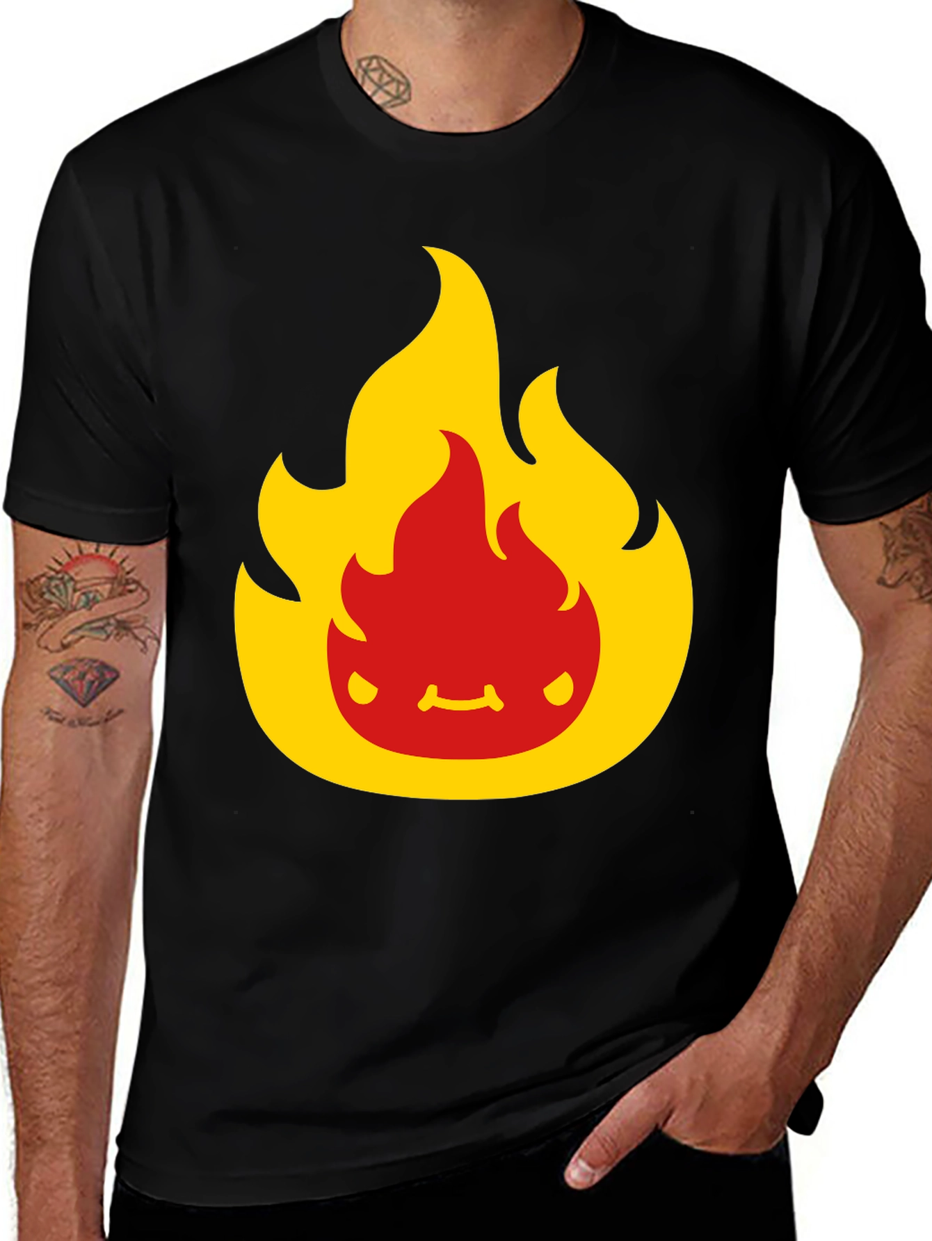 Flame Character Black T-Shirt