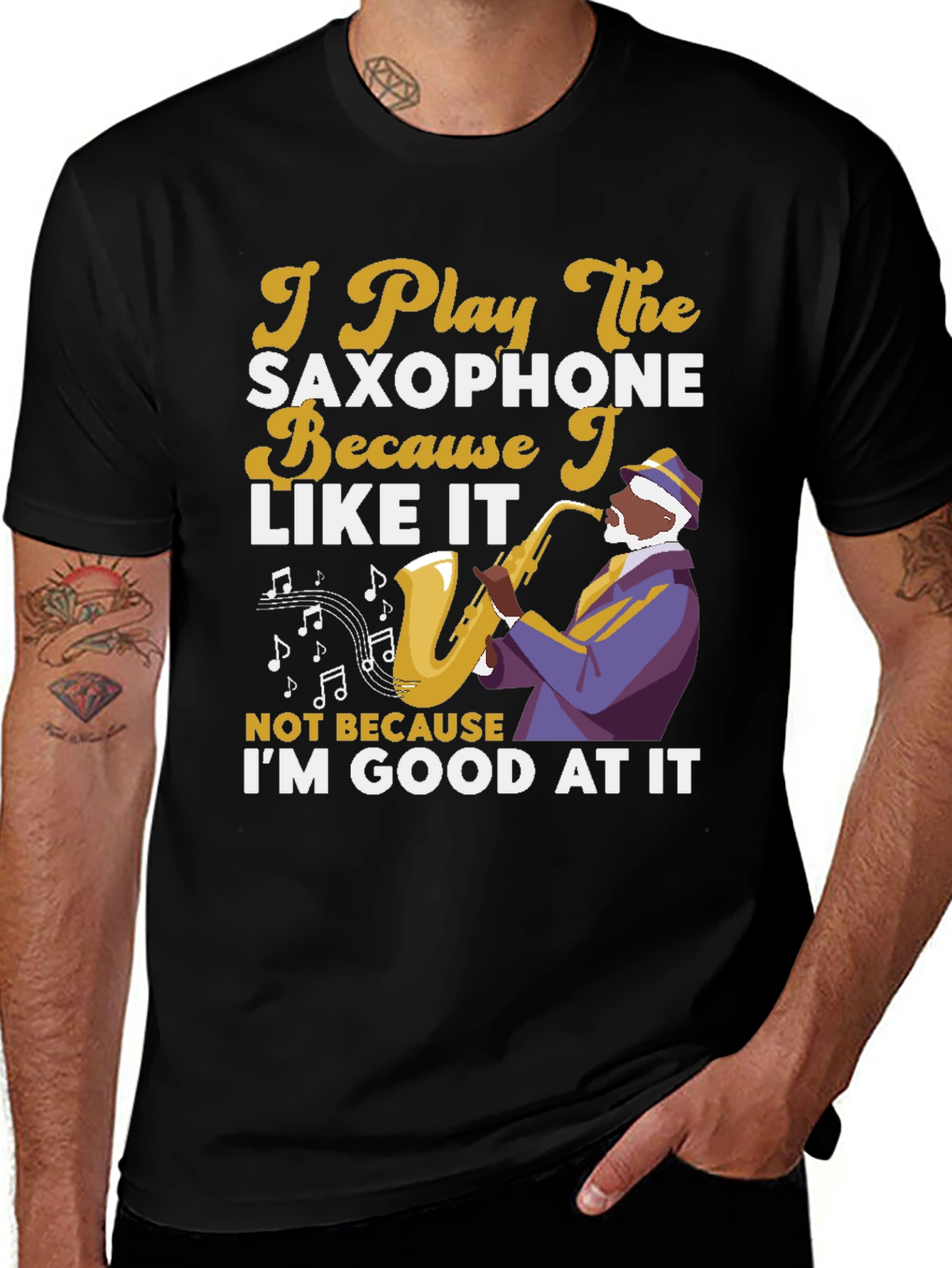 Variant 9 of Saxophone Player Tee: I Play Because I Like It