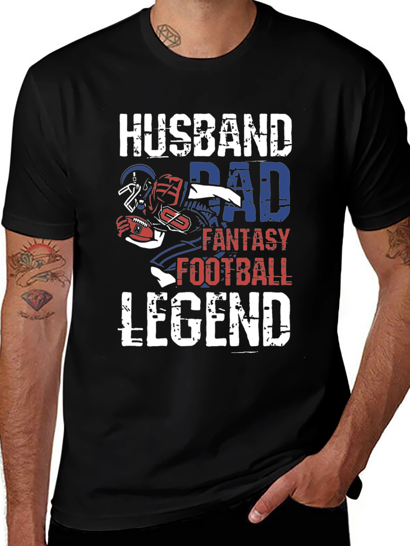Variant 21 of Husband Dad Fantasy Football Legend Graphic T-Shirt