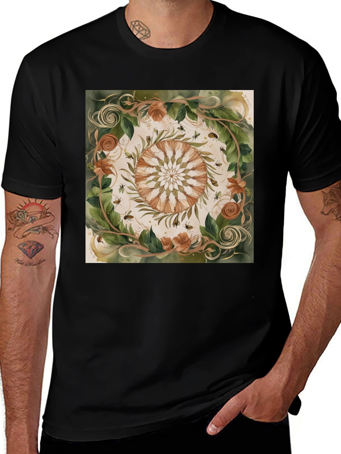 Variant 18 of Nature Mandala Graphic Tee - Organic Style