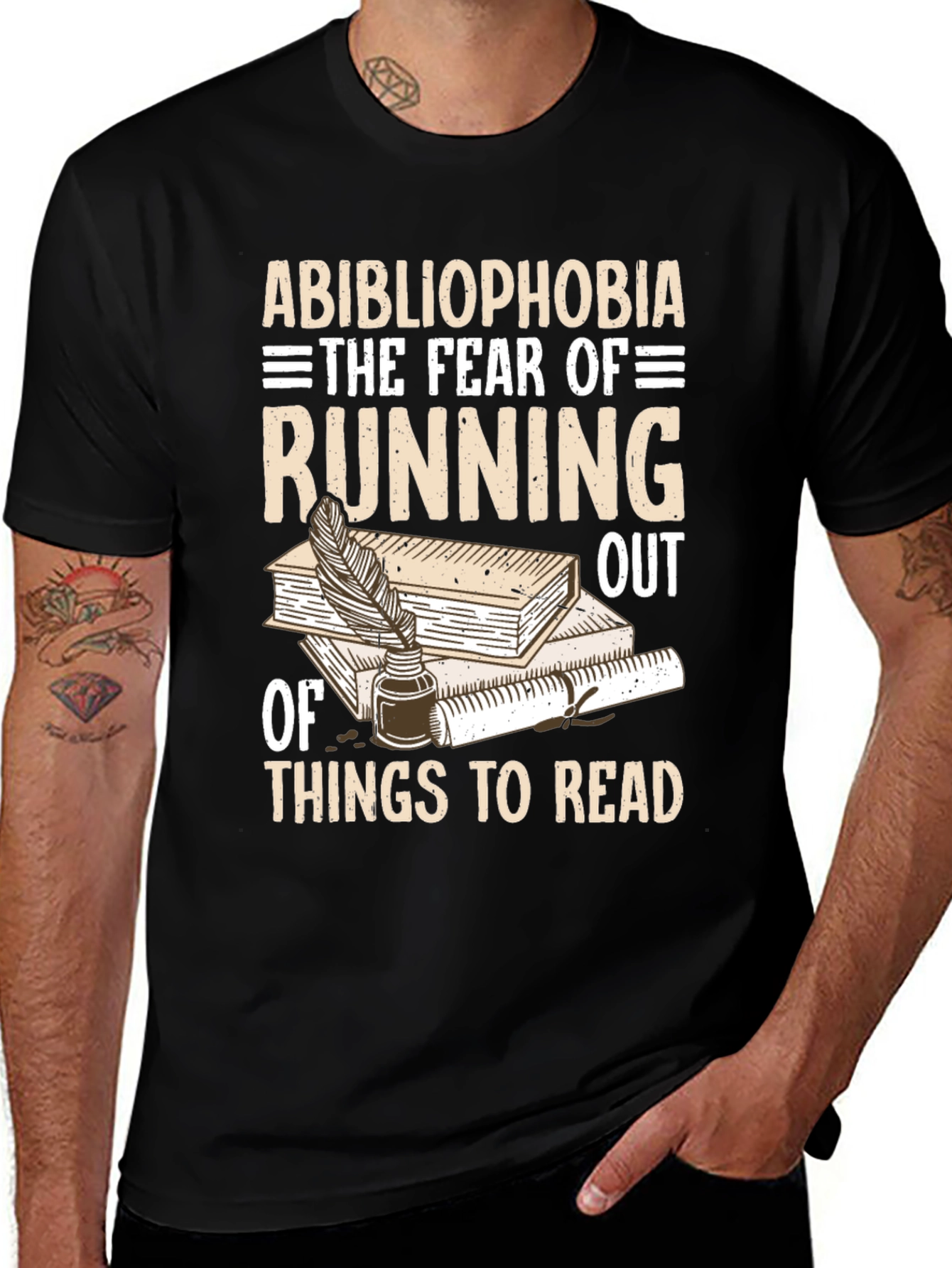 Abibliophobia T-Shirt - Fear of Running Out of Things to Read