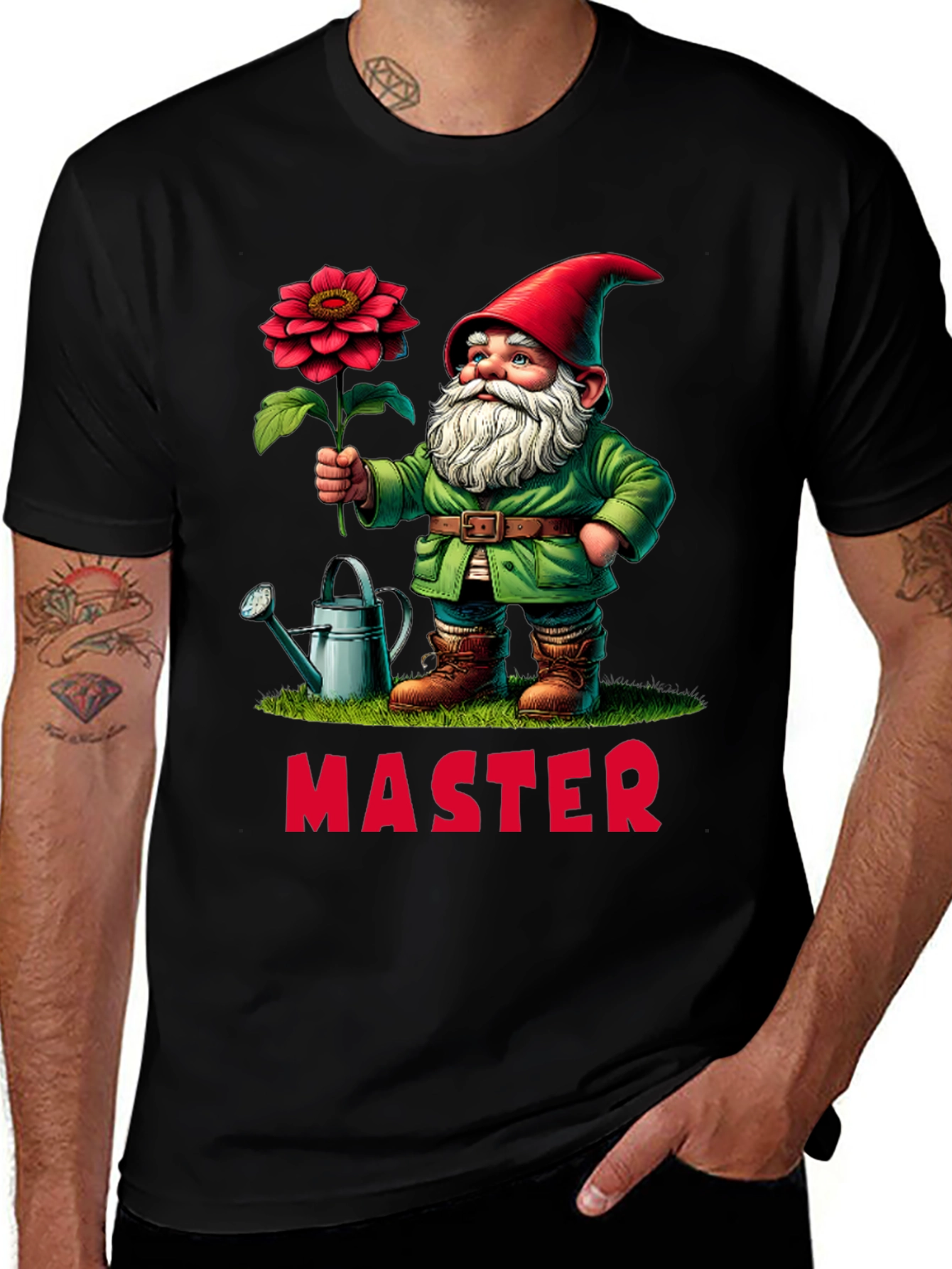 Variant 10 of Gardening Master T-Shirt with Gnome Design