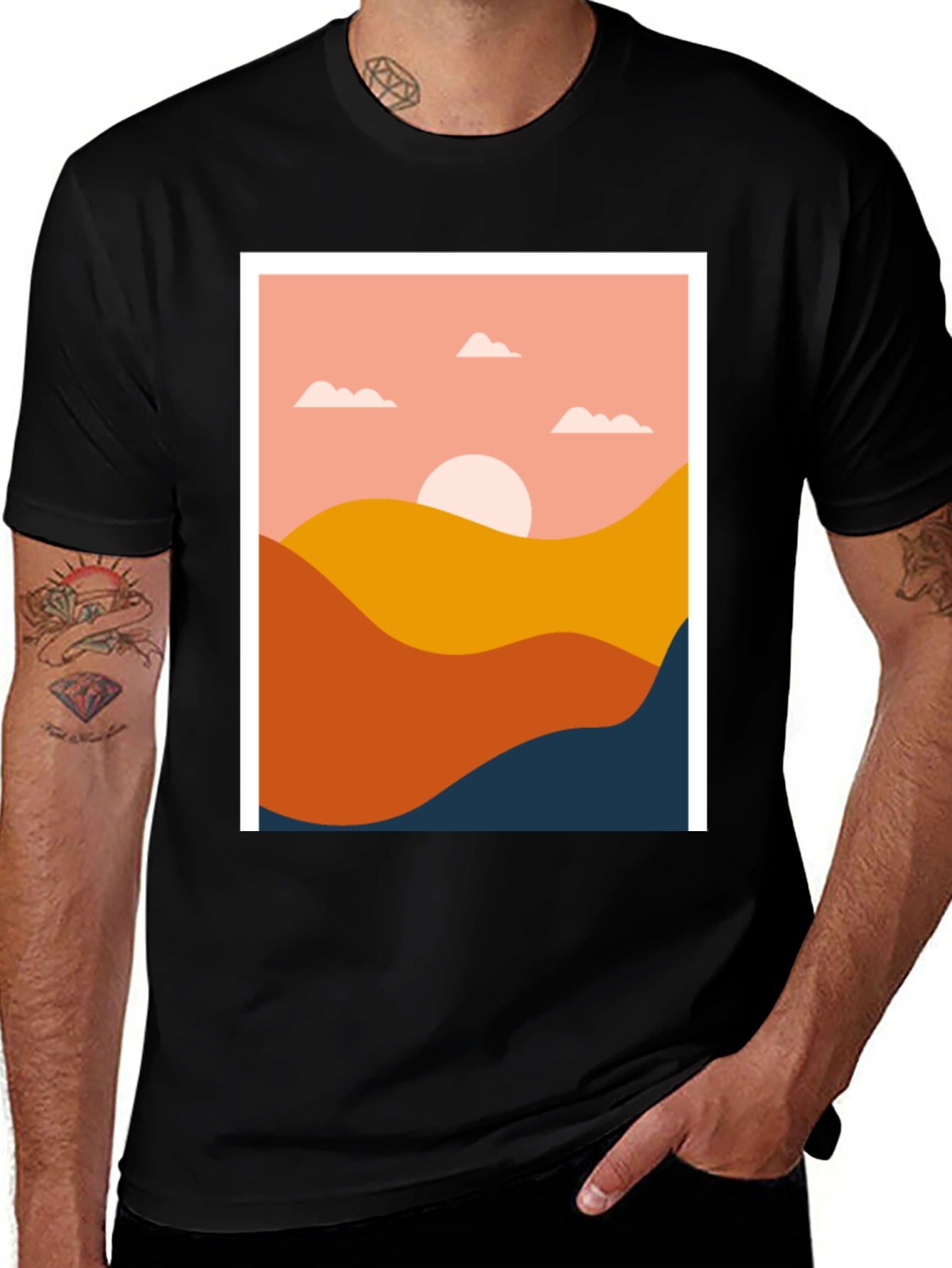 Variant 23 of Abstract Landscape Graphic Tee - Modern Art Shirt