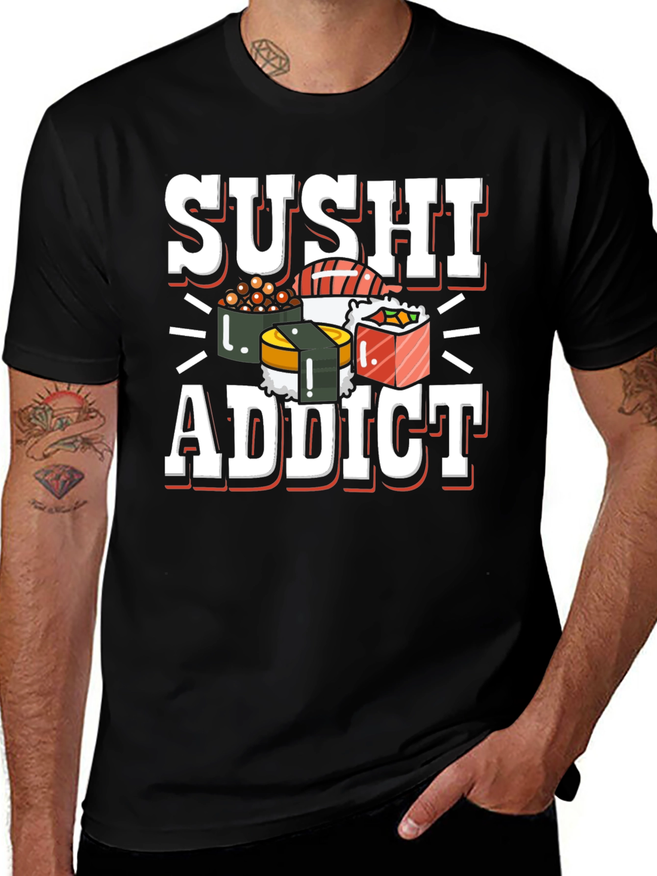 Variant 6 of Sushi Addict T-Shirt - Unique Foodie Tee