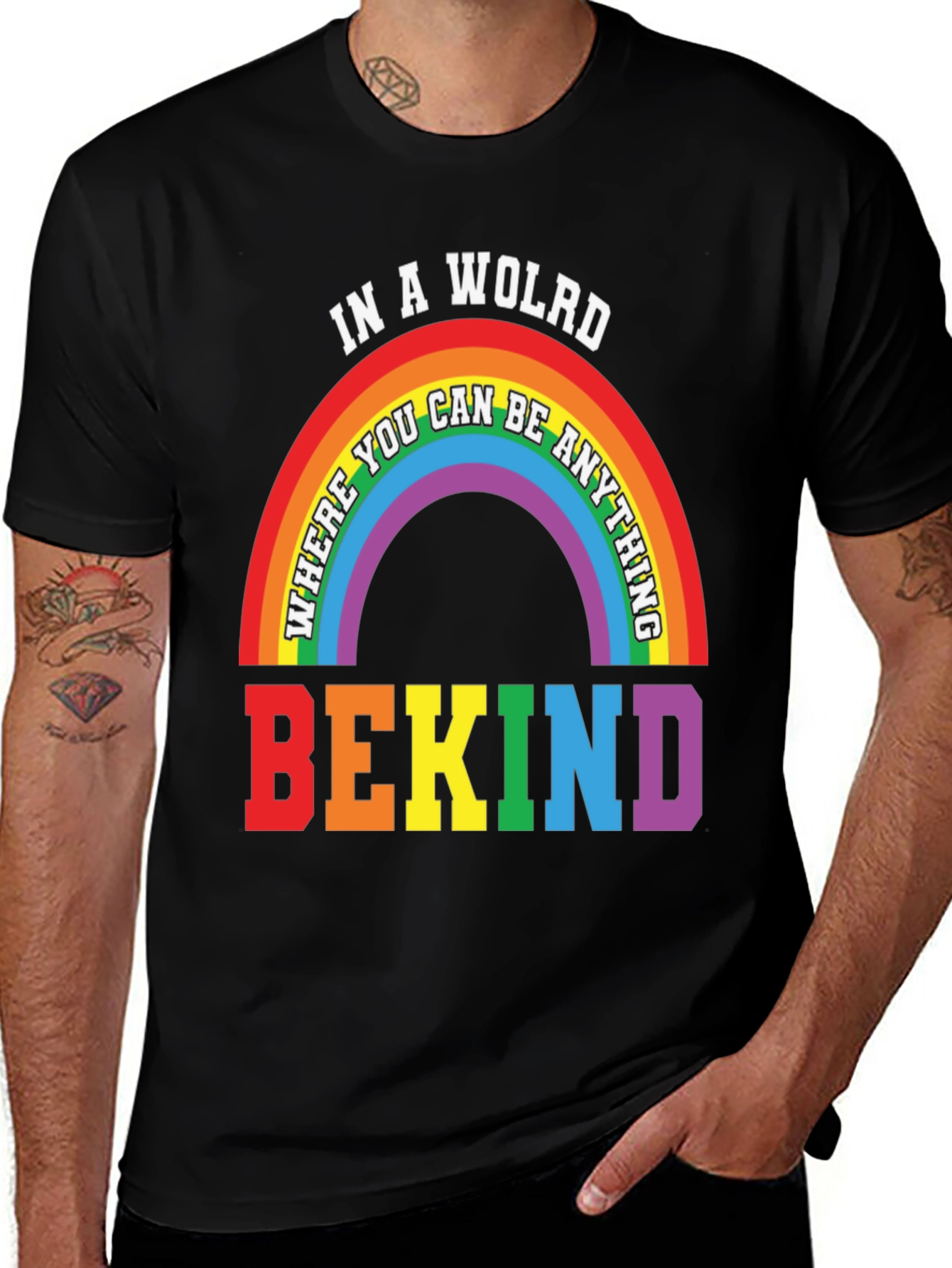 Variant 23 of Be Kind Rainbow Graphic T-Shirt